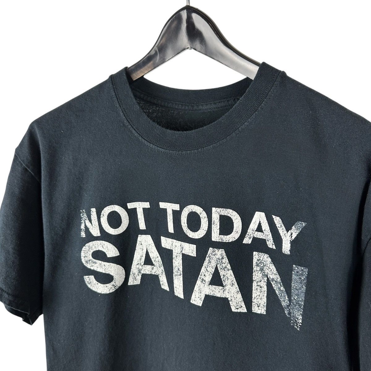 Vintage Mens Y2K Spencer’s Not Today Satan Comedy Shirt Size US L / EU 52-54 / 3 - 6 Thumbnail