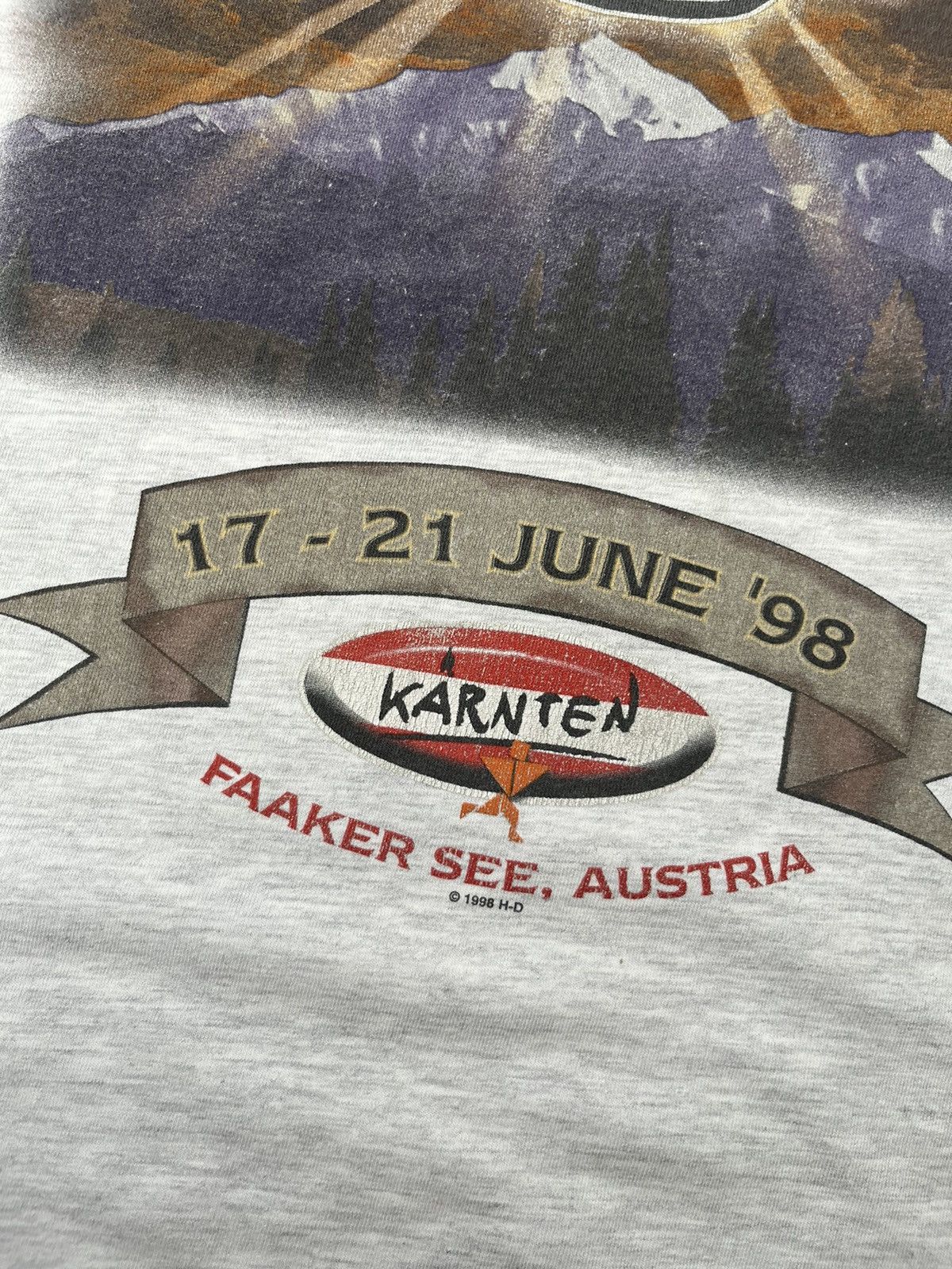 Harley Davidson VINTAGE 1998 Harley-Davidson Mountain Austria T-Shirt XL Size US XL / EU 56 / 4 - 3 Thumbnail