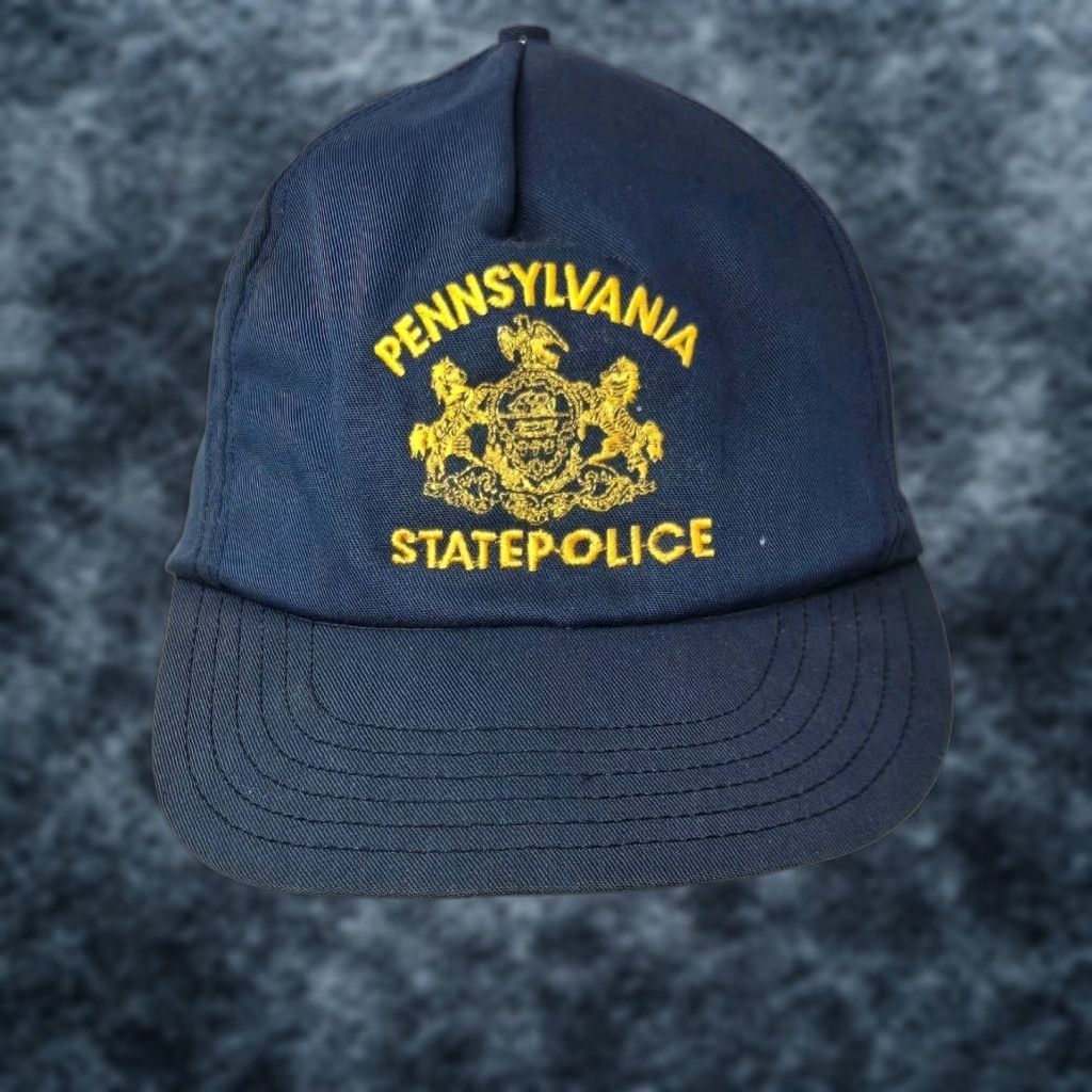 Vintage VINTAGE Pennsylvania State Police Blue Snapback Hat Cap Adjustable Unisex Adults Baseball Cap Police Theme Mens Womens Boys Girls Size ONE SIZE - 1 Thumbnail