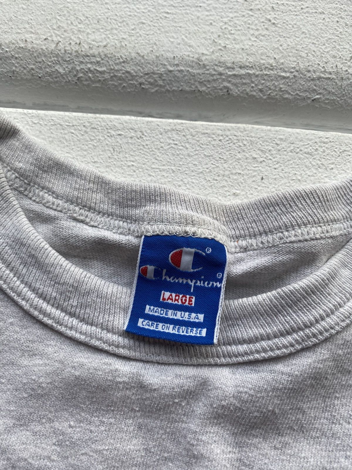 Champion × Vintage 1980s CHAMPION GREY T SHIRT USA SINGLE STITCH RARE MENS LARG Size US L / EU 52-54 / 3 - 5 Thumbnail