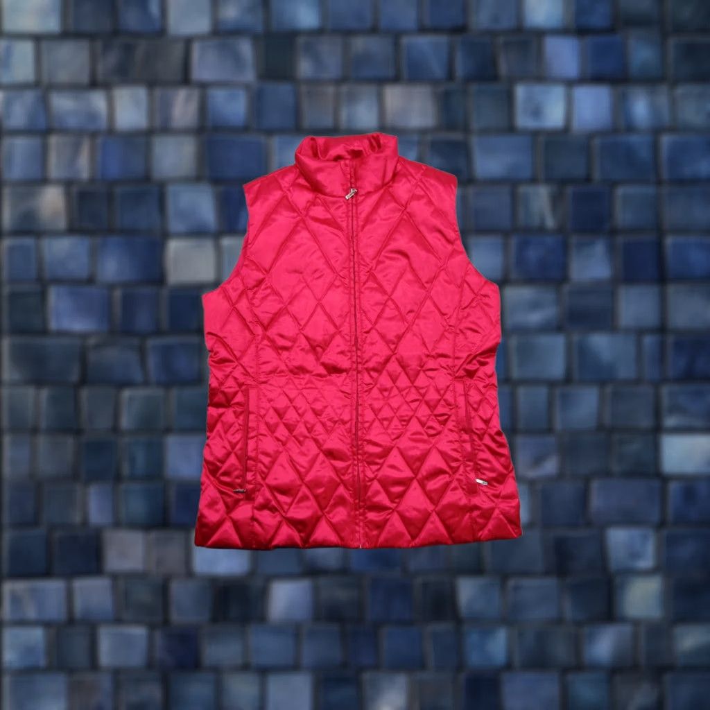 Lands' End Lands' End Puffer Vest Women's Goose Down Diamond Quilted Size S 6-8 Ski Pink Quilted Full Zip Pockets Lightweight Down Vest Womens Size S / US 4 / IT 40 - 1 Thumbnail