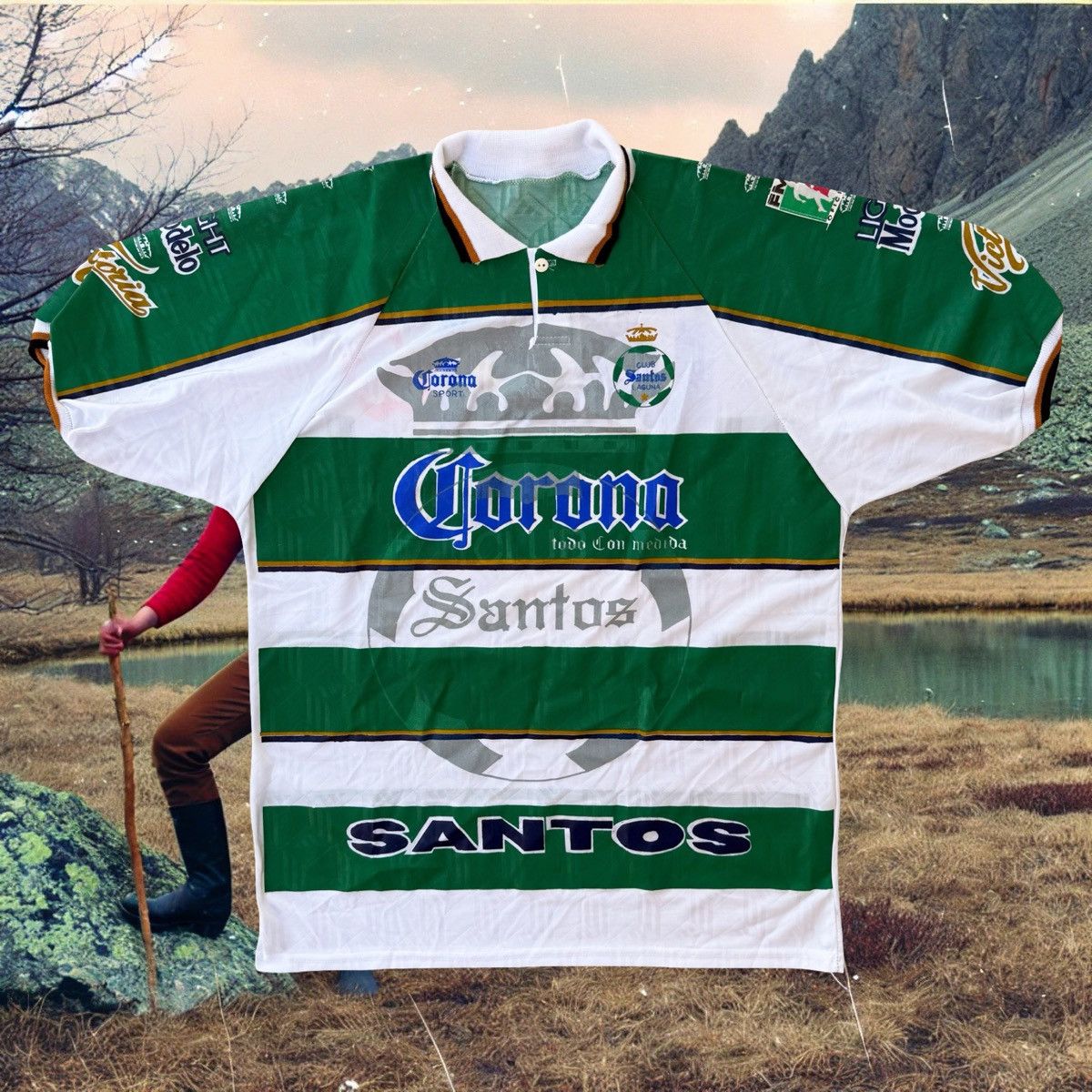 Vintage 90s Santos Laguna Mexican Bootleg Soccer Futbol Jersey XL. Size US XL / EU 56 / 4 - 1 Thumbnail