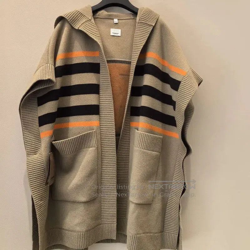 Burberry Burberry Multicolor Cashmere Cardigan with Hood. Size L / US 10 / IT 46 - 1 Thumbnail