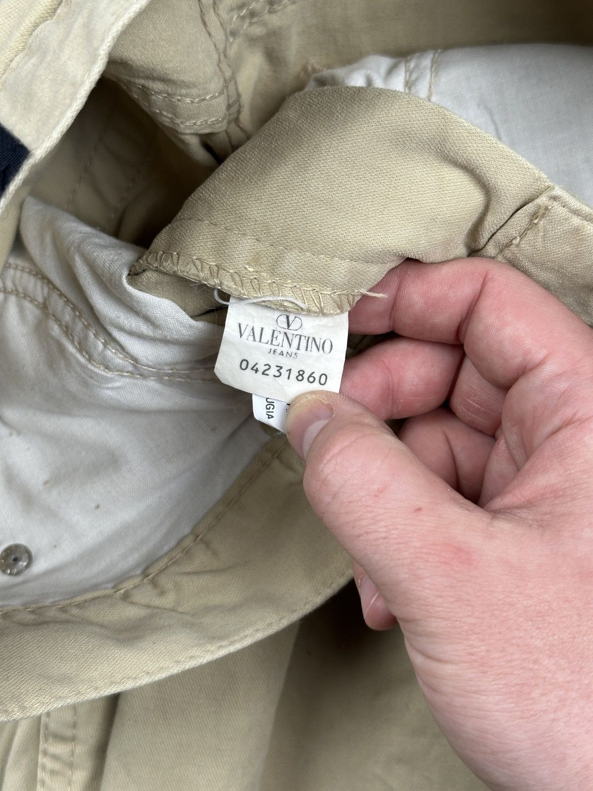 Valentino Valentino Jeans Vintage Beige Chino Pant Minimalist Trousers Size US 30 / EU 46 - 19 Thumbnail