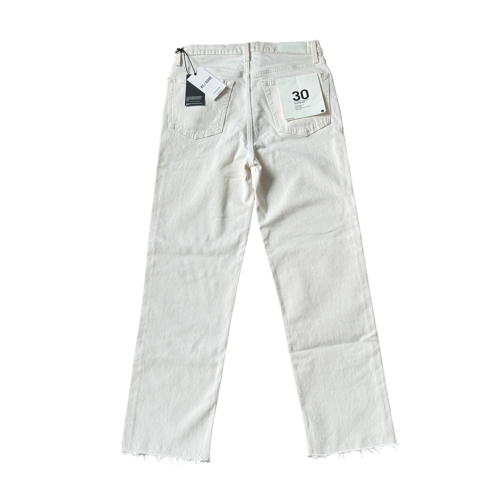 RE/DONE NEW Re/Done 70s Stovepipe Jeans Vintage White Size 30" / US 8 / IT 44 - 3 Thumbnail