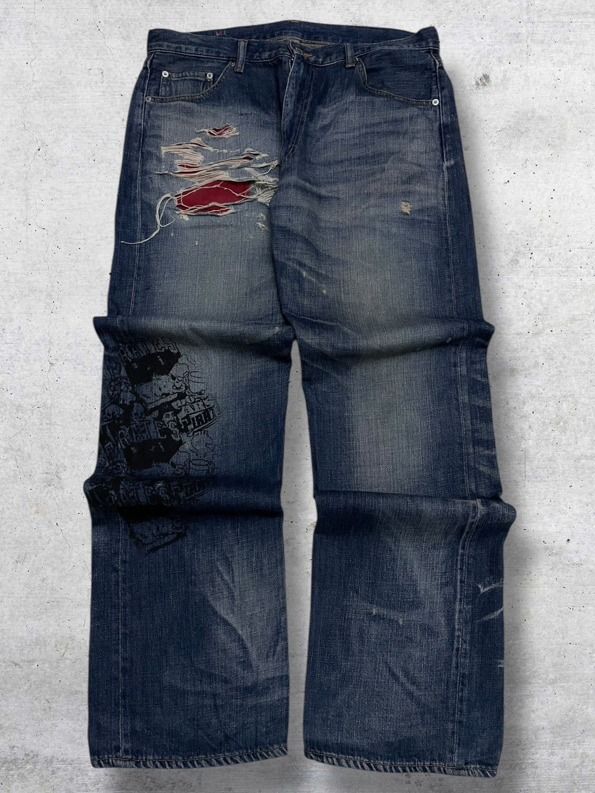 Swagger VINTAGE SWAGGER RARE 90S JAPAN DESIGNER ANARCHY RIPPED DENIM Size US 35 - 1 Thumbnail