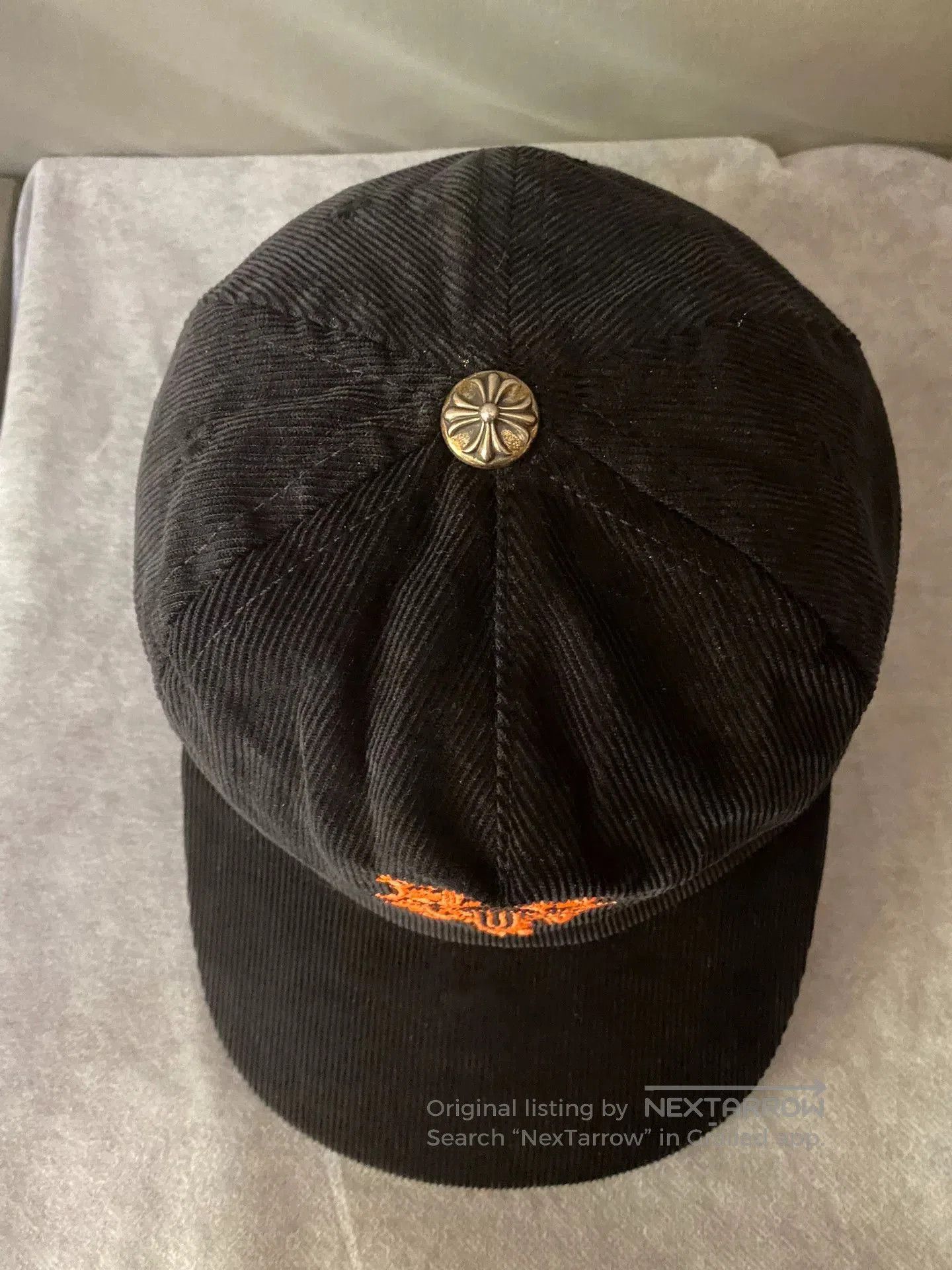 Chrome Hearts Chrome Hearts Orange Corduroy Cap. Size ONE SIZE - 4 Thumbnail