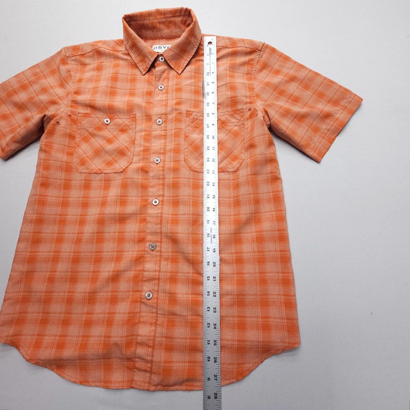 Orvis Orvis Shirt Mens Small Orange Short Sleeve Button Light Stretch Fishing Hiking Size US S / EU 44-46 / 1 - 6 Thumbnail