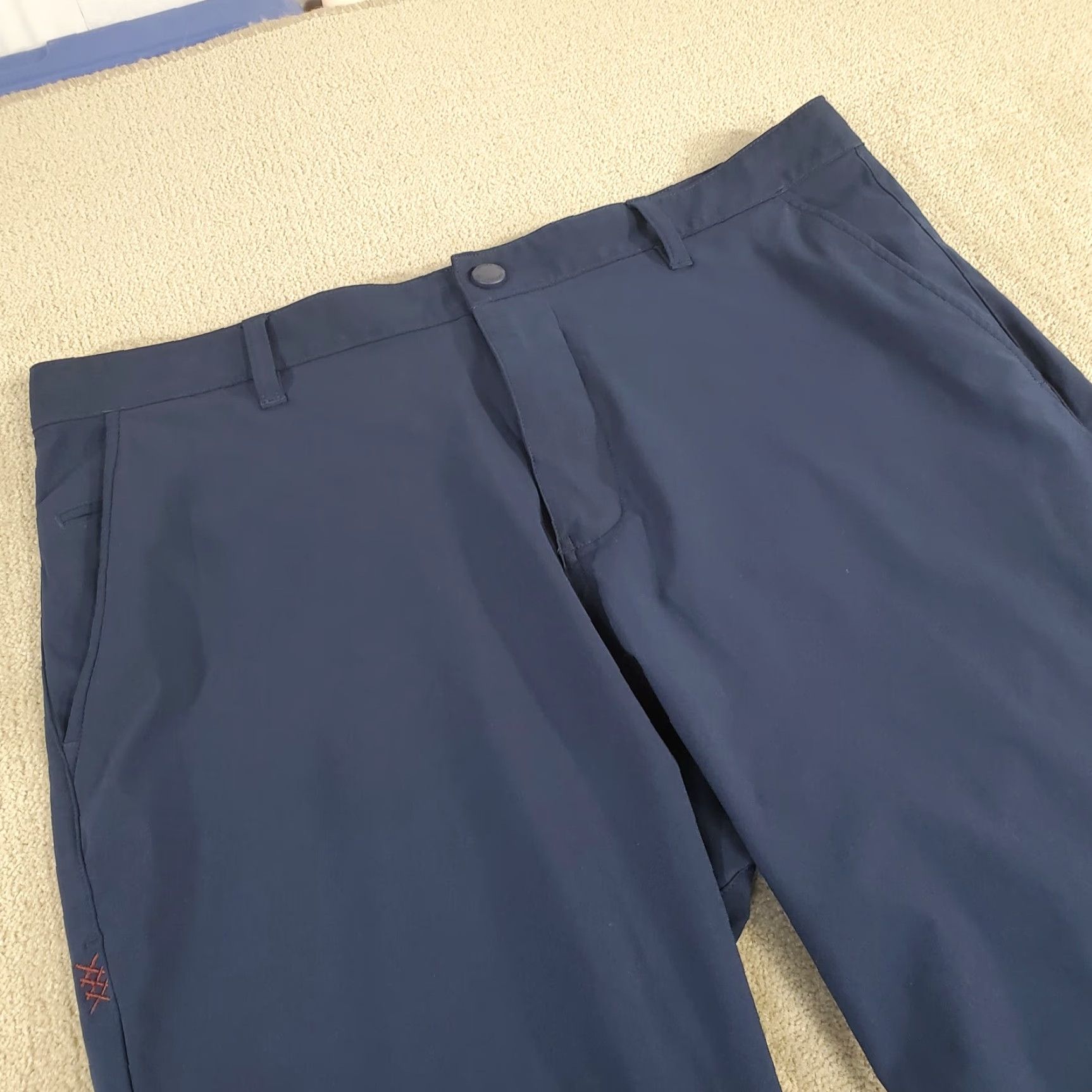 Rhone Rhone Pants Mens 34x32 Blue Chino Solid Lightweight Breathable Quick Dry Stretch Logo Size US 34 / EU 50 - 2 Thumbnail