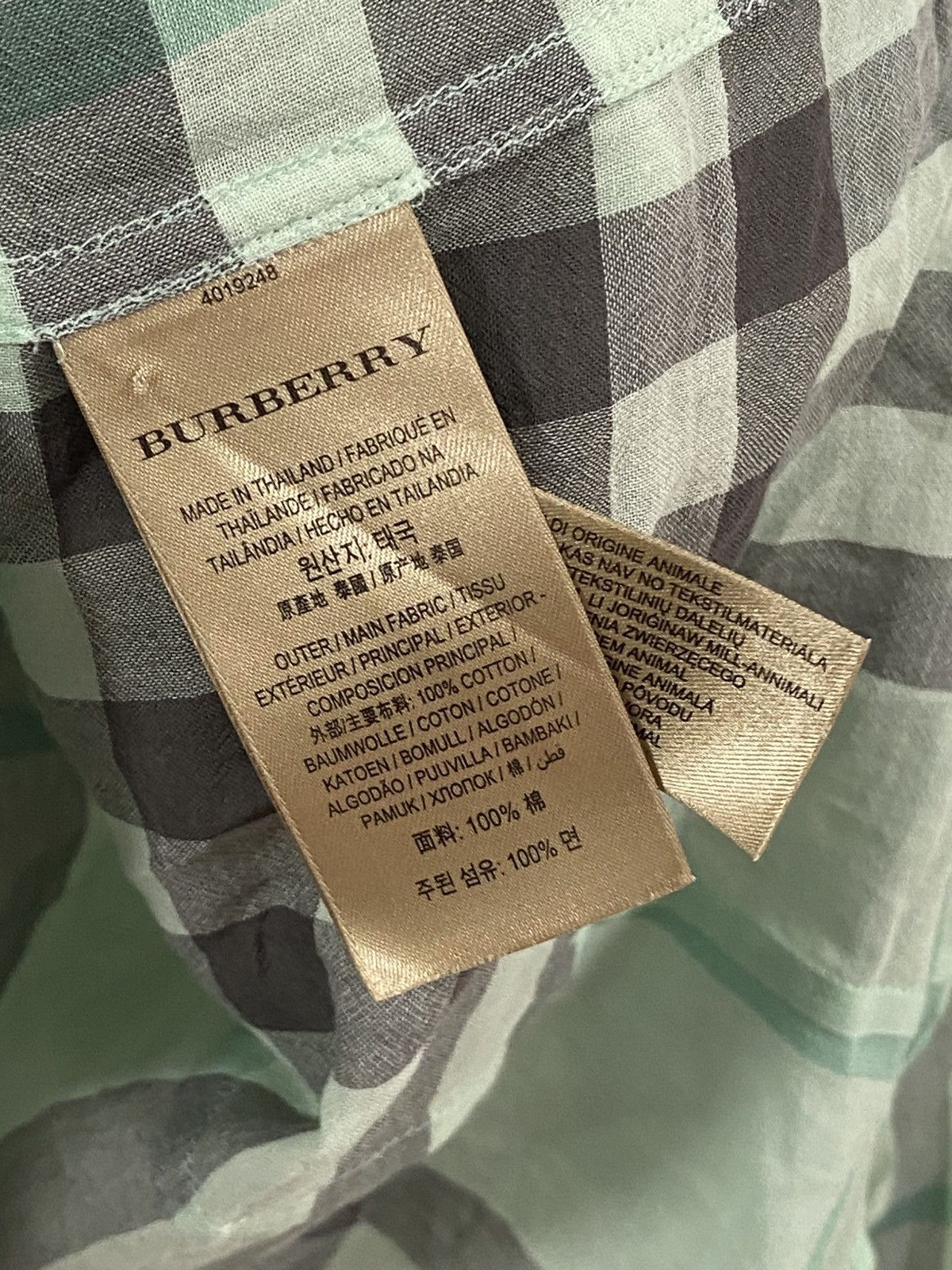 Burberry Burberry Nova Check Mint Green Shirt Size: S Size S / US 4 / IT 40 - 5 Thumbnail