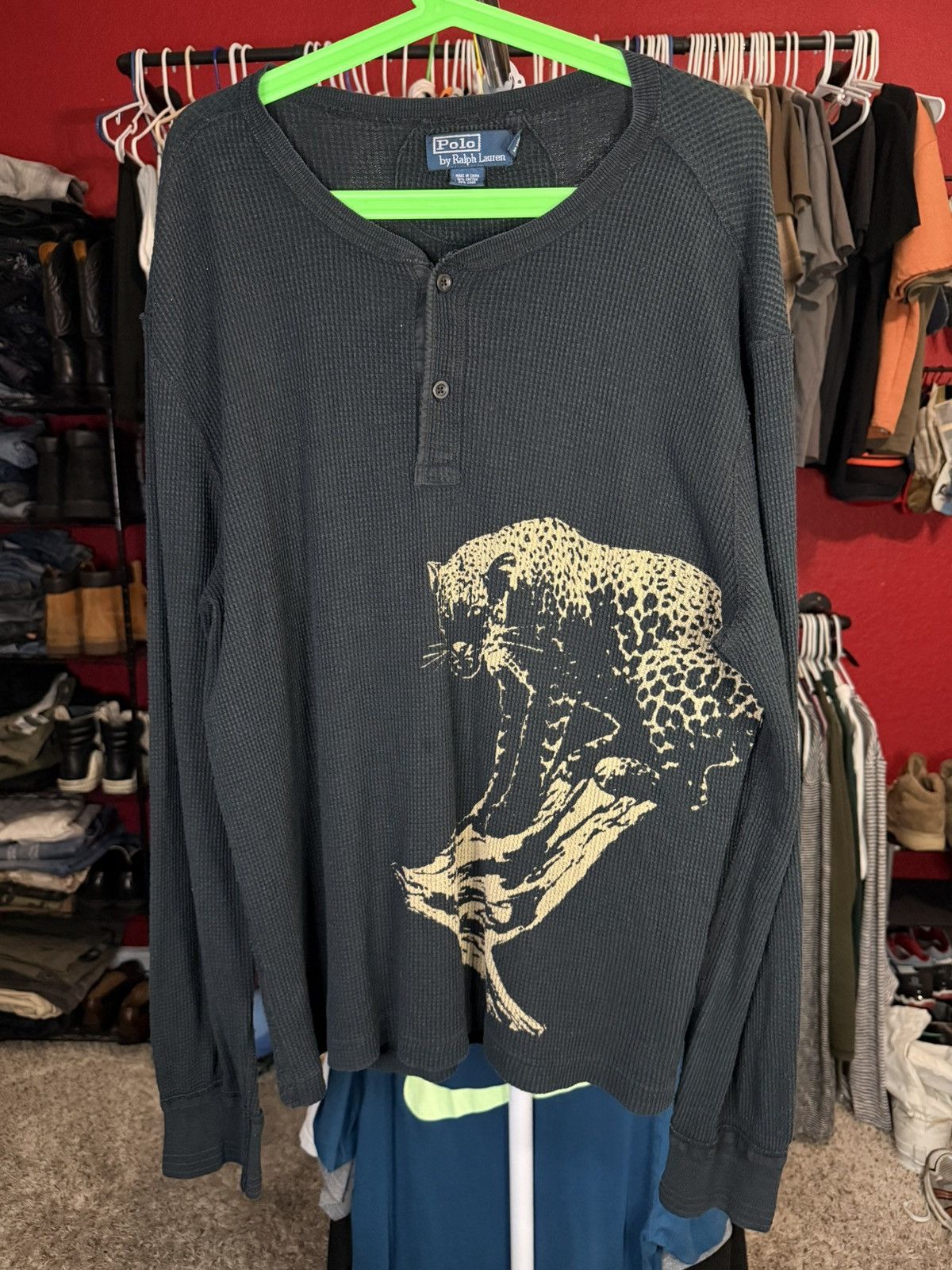 Polo Ralph Lauren Polo Ralph Lauren Waffle Henley Leapord Long sleeve Size US XXL / EU 58 / 5 - 1 Thumbnail