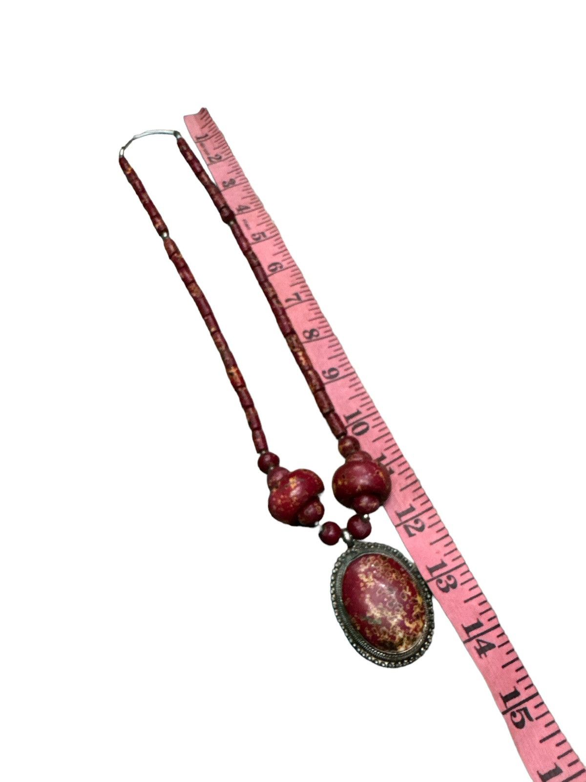 Jewelry METALLIC SILVER RED CORAL BEADS NECKLACE Size ONE SIZE - 2 Thumbnail
