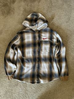 Supreme nike flannel on sale hoodie