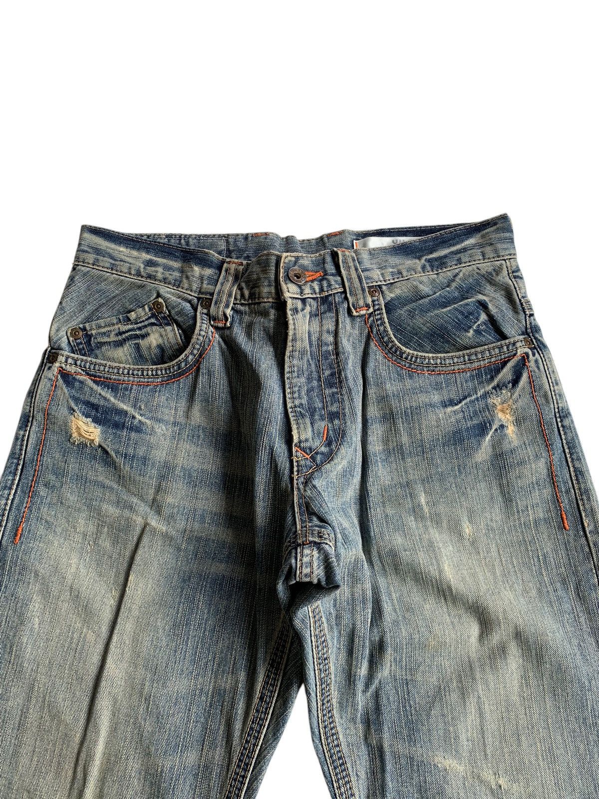 FLARE💥 EDWIN XVS JAPANESE PUNK STYLE FADED DISTRESSED DENIM☠️