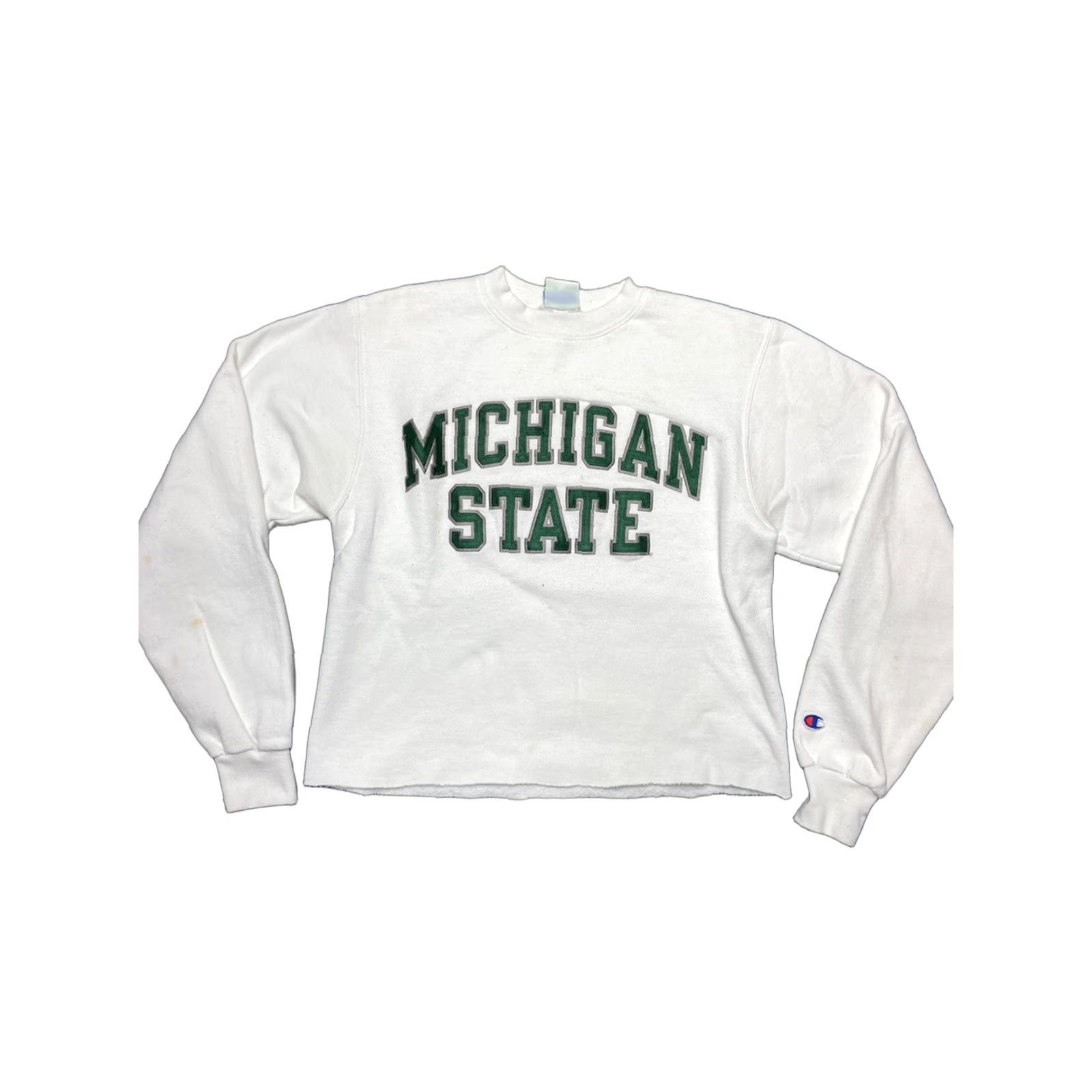 Champion VINTAGE Champion Crewneck Sweatshirt Cropped Michigan State University XS White Univ Pullover Men G2 Size US XS / EU 42 / 0 - 1 Thumbnail