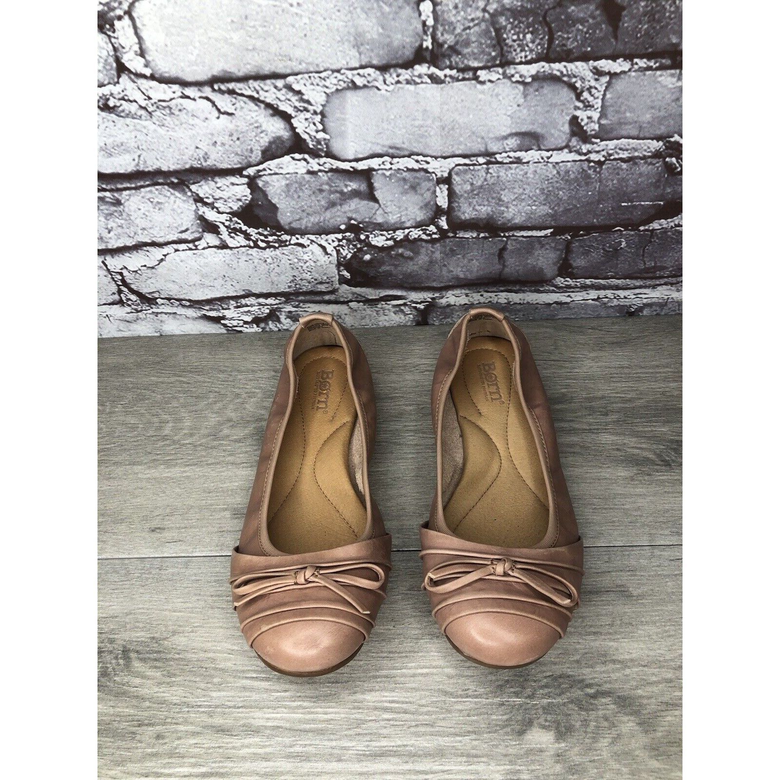 Born Born Footwear Dusty Pink Leather Casual Bow Ballet Flats Wom Size US 6.5 / IT 36.5 - 14 Thumbnail