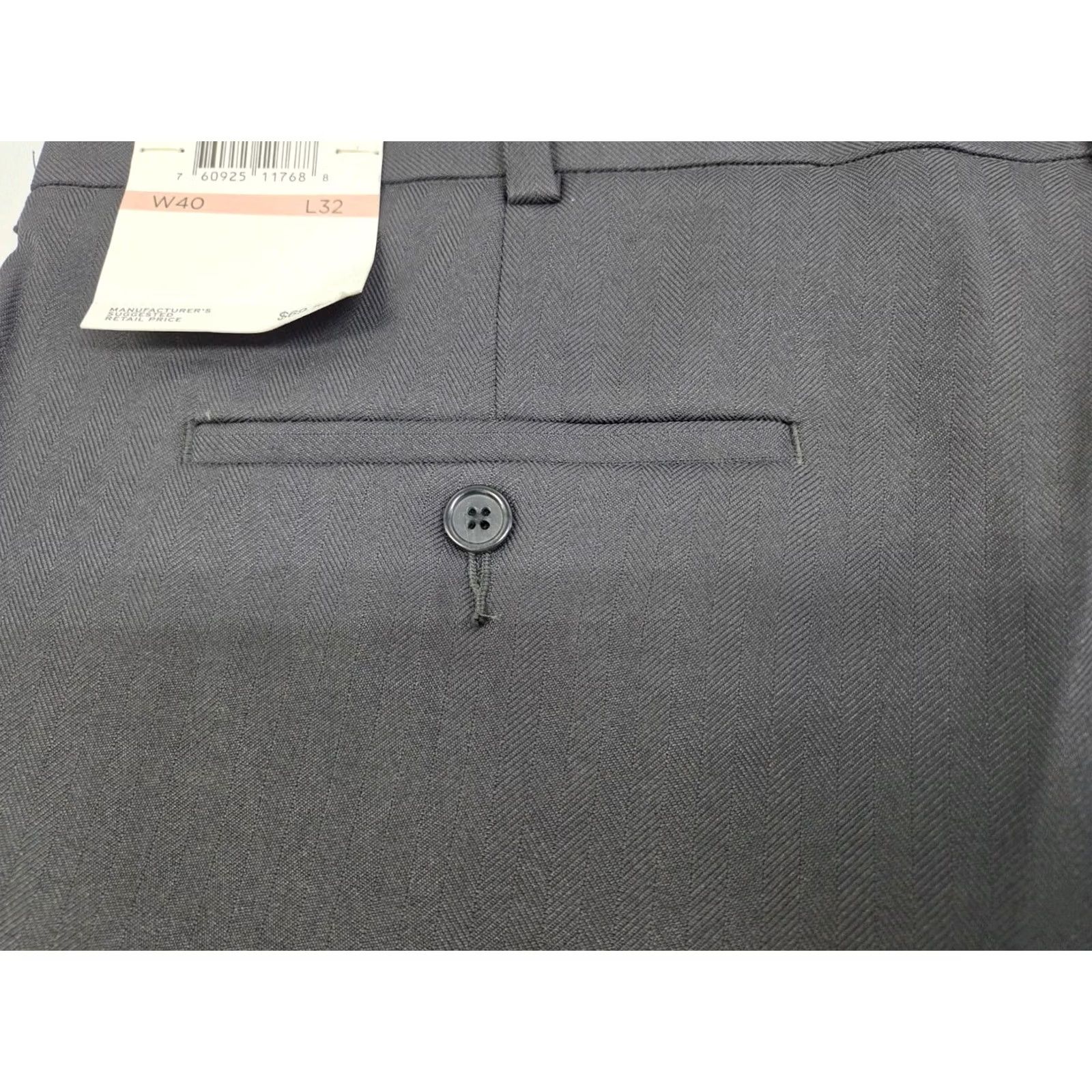 Cubavera Cubavera Mens Charcoal Dress Pants Size 40/32 Polyester Flat Front Straight Leg Regular Fit Knit 7526 Pants Men Dress Size US 40 / EU 56 - 6 Thumbnail