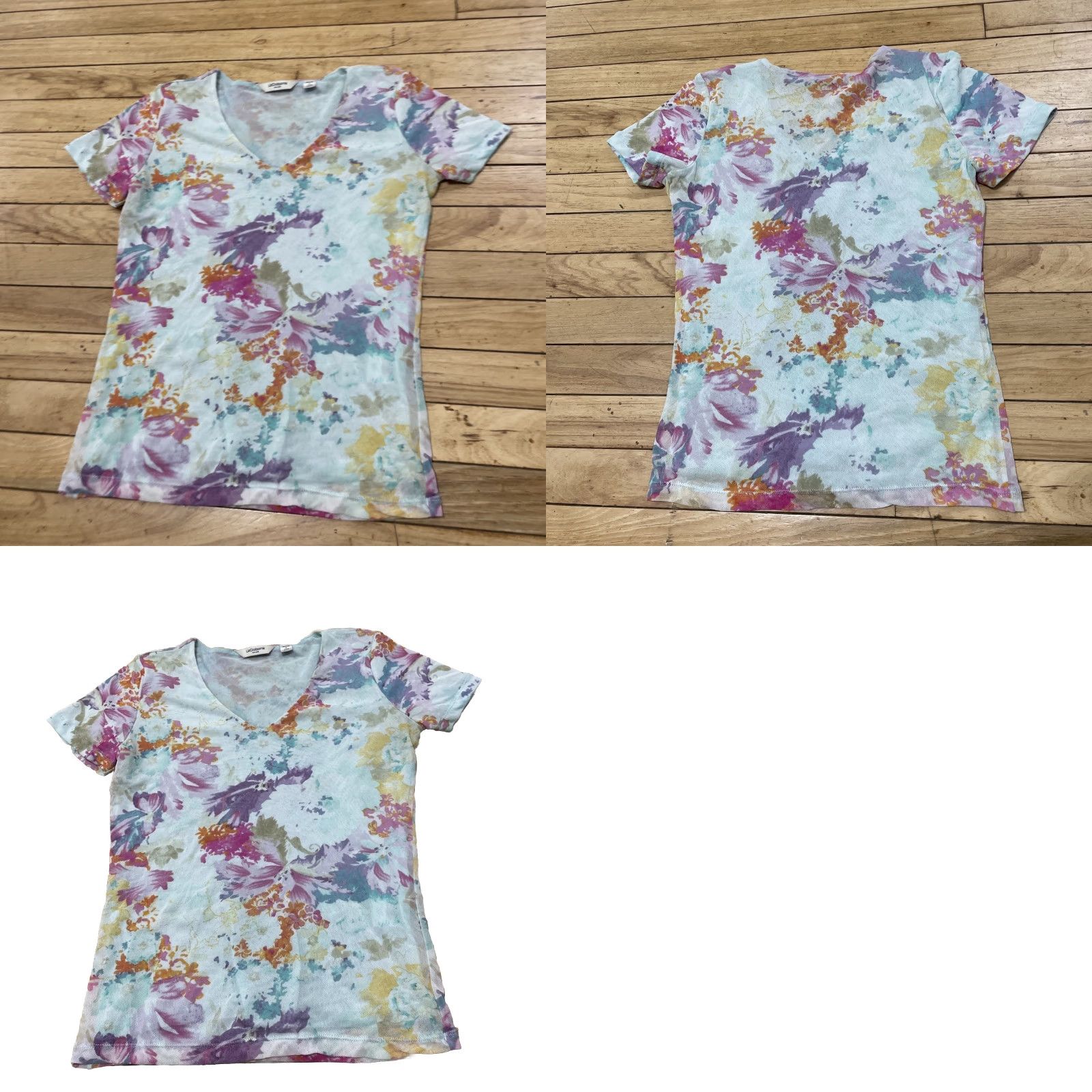 Liz Claiborne Liz Claiborne Hippie Floral Top Woman Petite S Blue Floral Stretch Layered Lined Shirt Womens Size S / US 4 / IT 40 - 11 Thumbnail