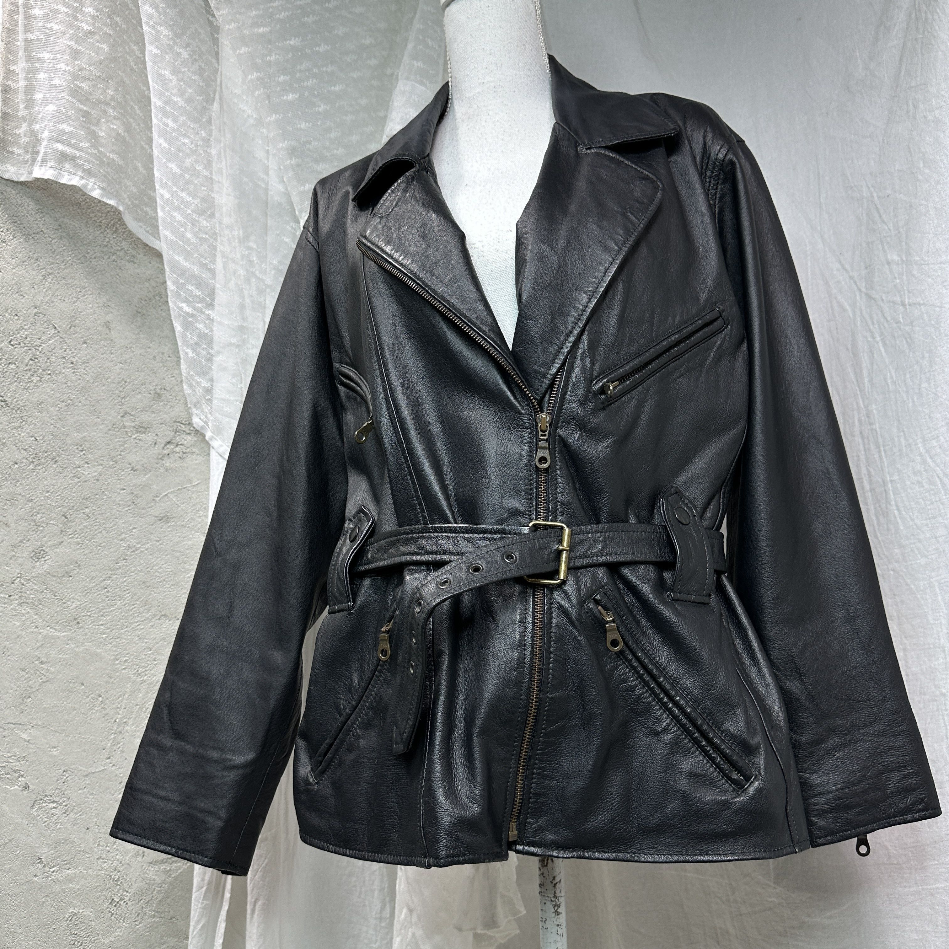 Vintage Vintage Avant Garde Leather Grunge Biker Moto Jacket Y2K Size US L / EU 52-54 / 3 - 6 Thumbnail