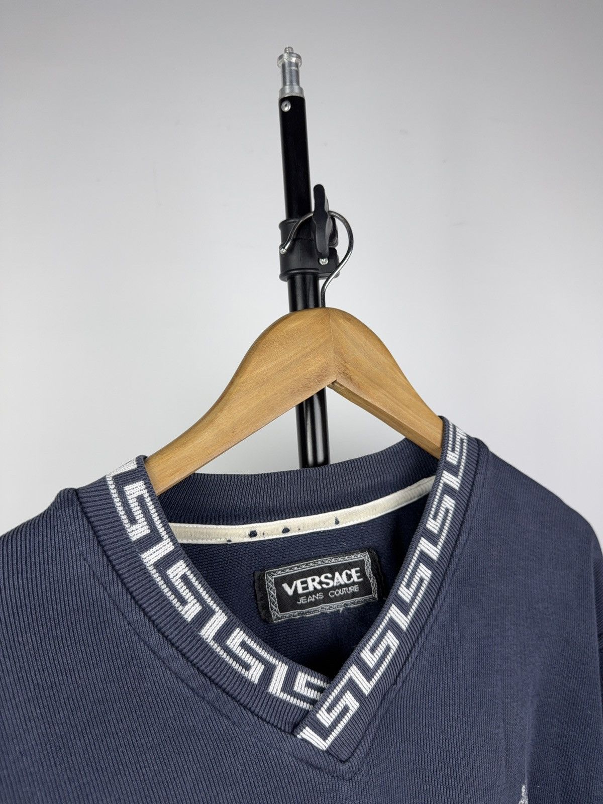 Versace Jeans Couture Vintage 90s Faded Versace Jeans Couture Medusa Knit Sweater Size US L / EU 52-54 / 3 - 12 Thumbnail