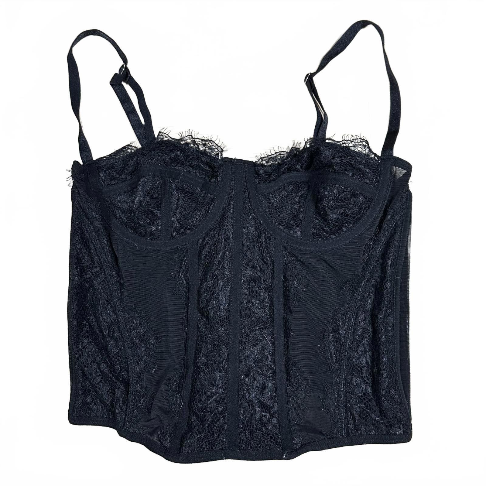 Unknown London Corset Top Black Lace Y2K Size ONE SIZE - 1 Thumbnail