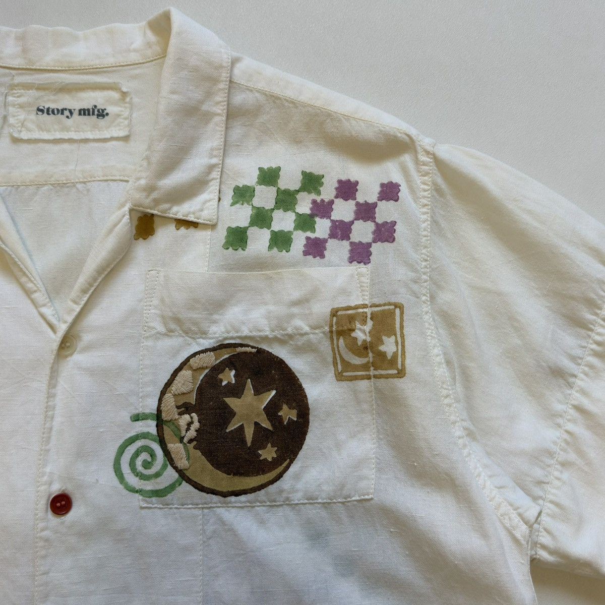 Story Mfg. ‘Greetings’ Embroidered Boxy Shirt Size US S / EU 44-46 / 1 - 7 Thumbnail