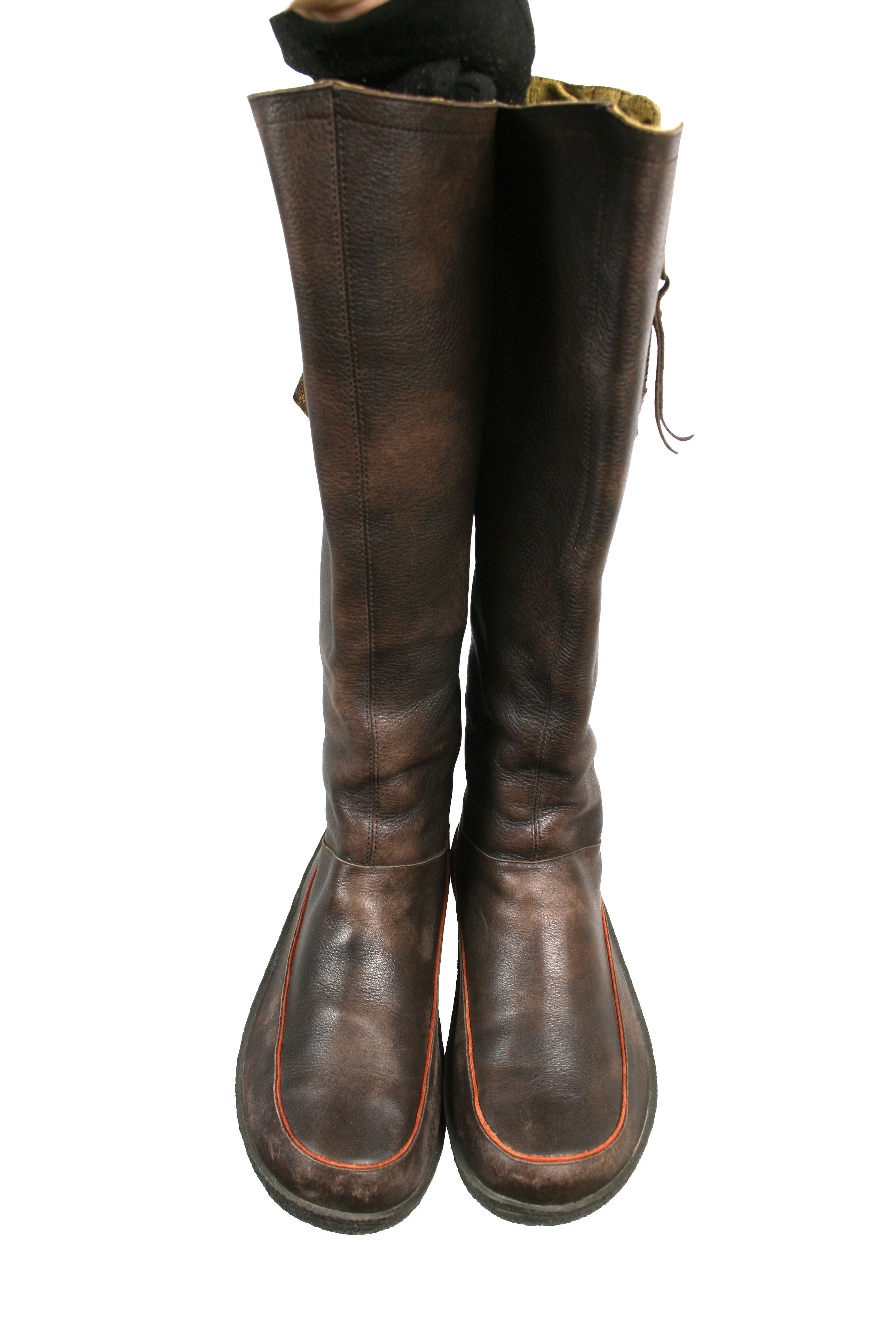 Camper Y2K Moto Boxing Knee High Leather Boots Vintage Size US 7 / IT 37 - 9 Thumbnail