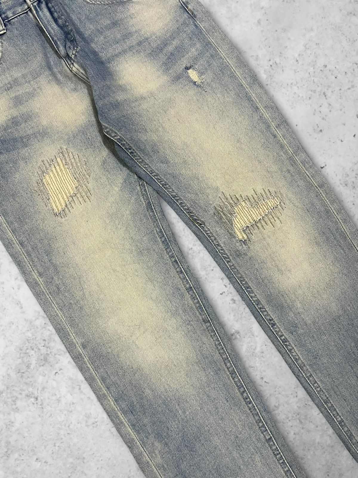 Calvin Klein Calvin Klein Faded Wash Sashiko Patches Y2K Straight Jeans Size US 29 - 7 Thumbnail