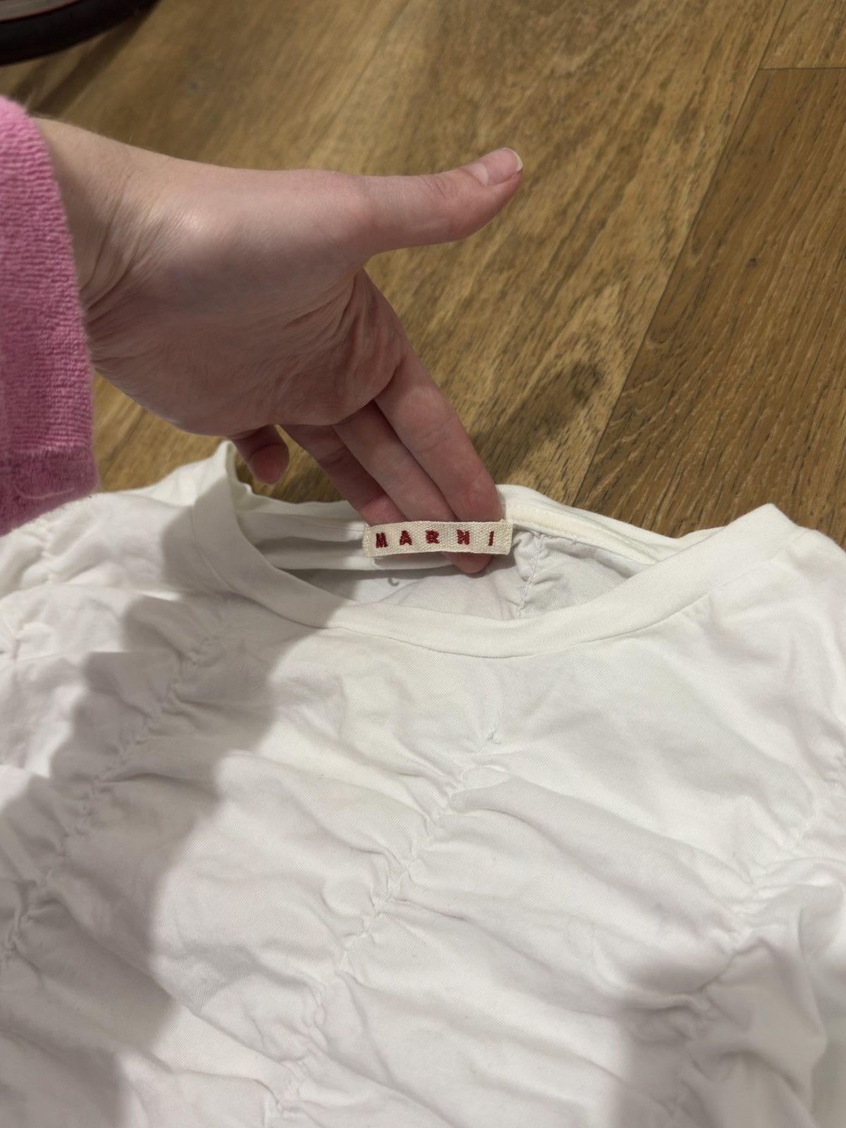 Marni VINTAGE CRINKLED MARNI WHITE WMNS TEE Size S / US 4 / IT 40 - 2 Thumbnail