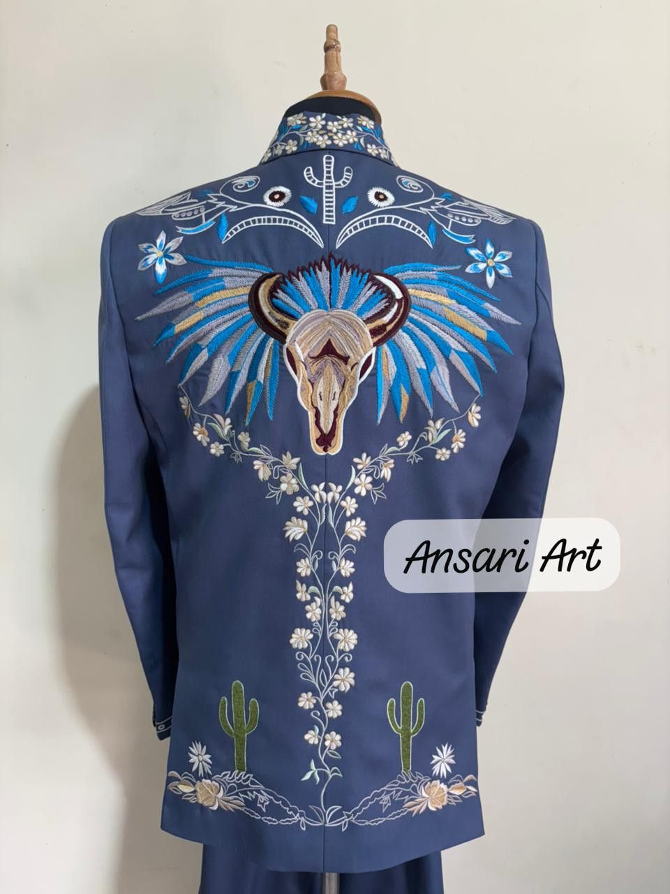 Other Men 3PC Customized floral, cactus embroidery western outfit Size 44L - 4 Thumbnail