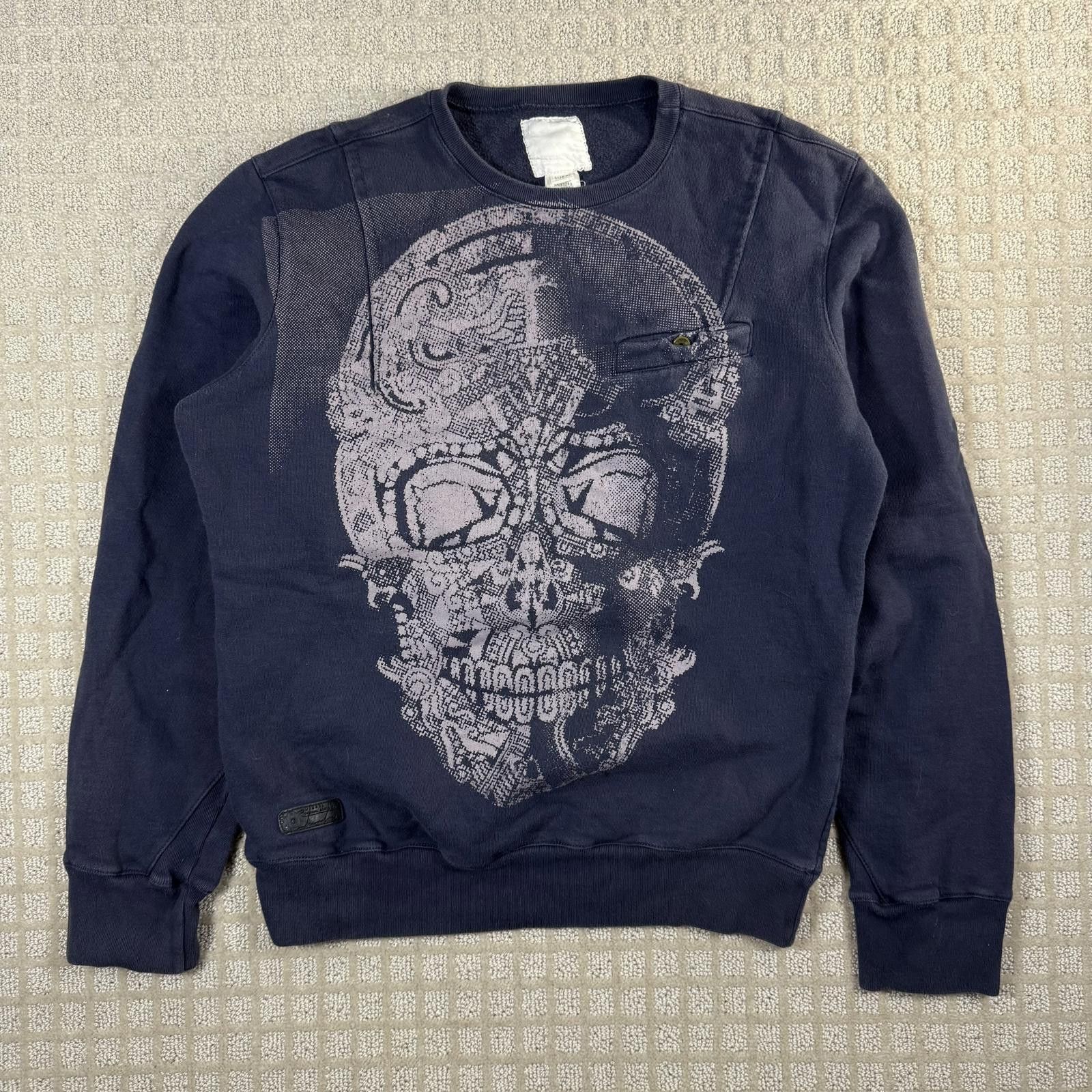 Diesel Y2K Diesel Skull Sweatshirt XL Navy Size US XL / EU 56 / 4 - 1 Thumbnail