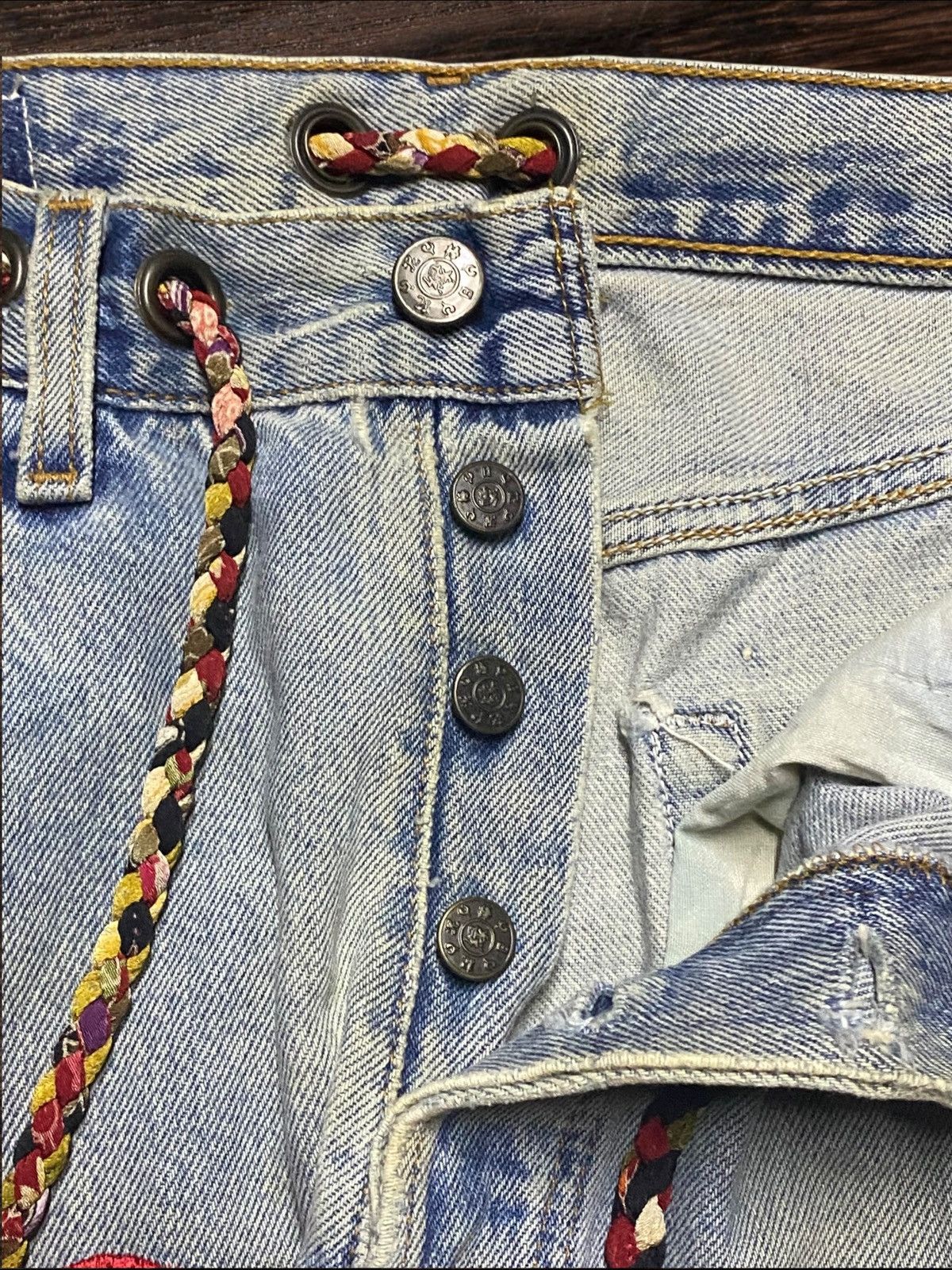 Kapital Vintage Japanese Brand Embroidery Diary Streetwear Jeans Size US 29 - 12 Thumbnail