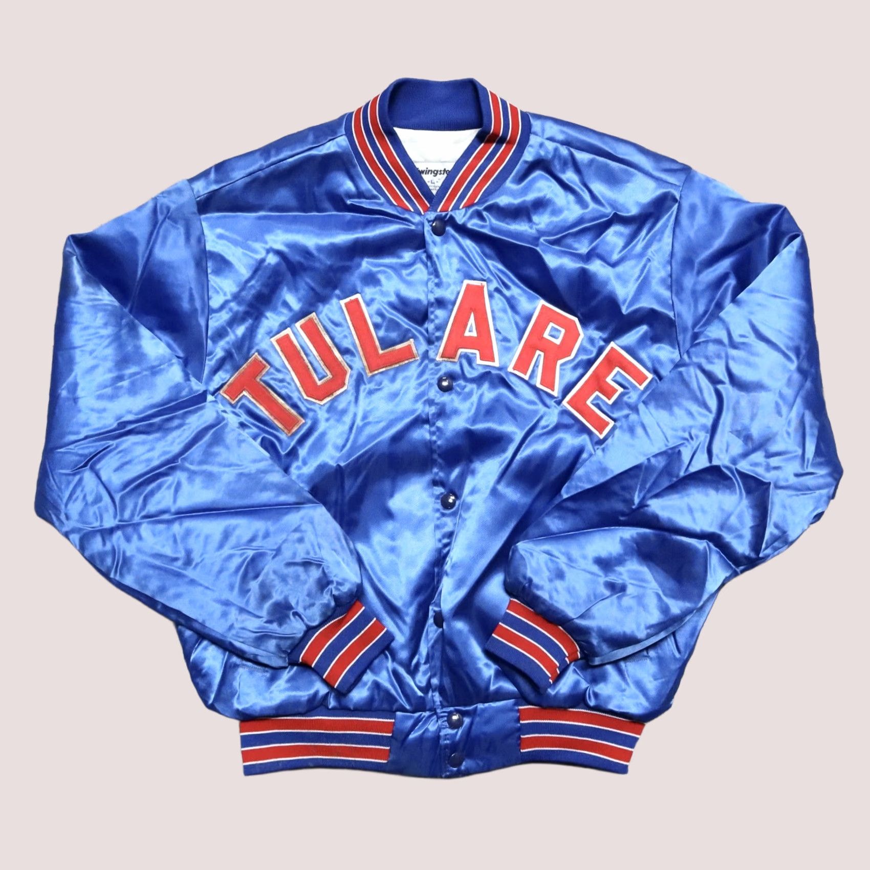 Vintage VINTAGE Tulare Logo Satin Jacket Mens L Blue Swingster Jacket Size US L / EU 52-54 / 3 - 1 Thumbnail