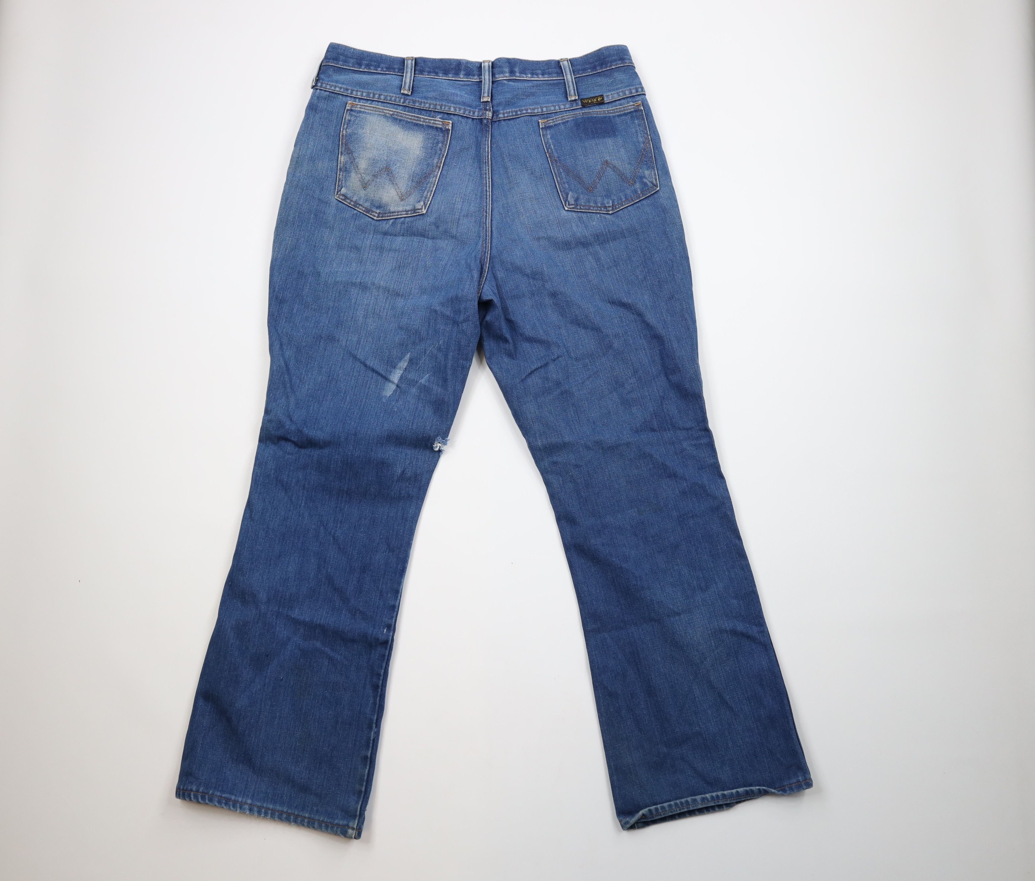 Vintage × Wrangler Vintage 70s Wrangler Wide Leg Bell Bottoms Denim Jeans USA Size US 36 / EU 52 - 11 Thumbnail