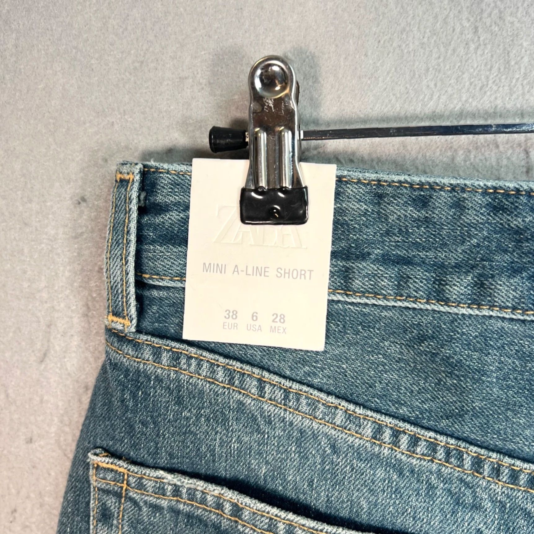 Zara Zara Womens Denim Shorts 6 Blue High Rise 5-Pocket Cut-Off A-Line - Summer Womens Medium? Size 28" / US 6 / IT 42 - 3 Thumbnail