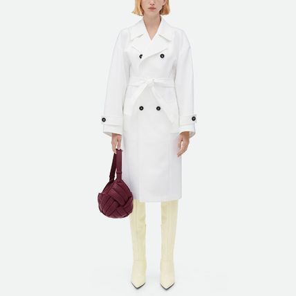 Bottega Veneta o1n1vont1224 Cotton Canvas Trench Coat in White Size XS / US 0-2 / IT 36-38 - 1 Thumbnail