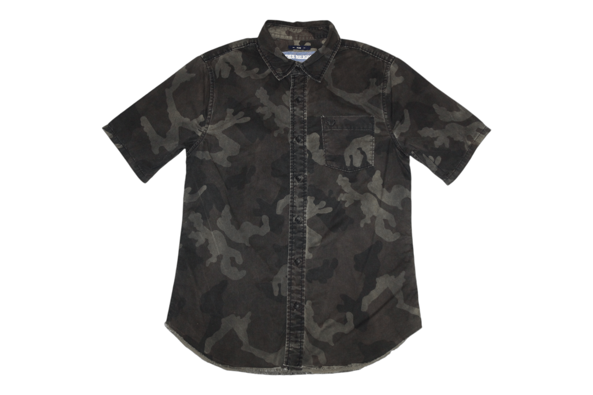True Religion True Religion Slim Fit Raw Cut Camo S/S Denim Shirt Size US S / EU 44-46 / 1 - 2 Thumbnail