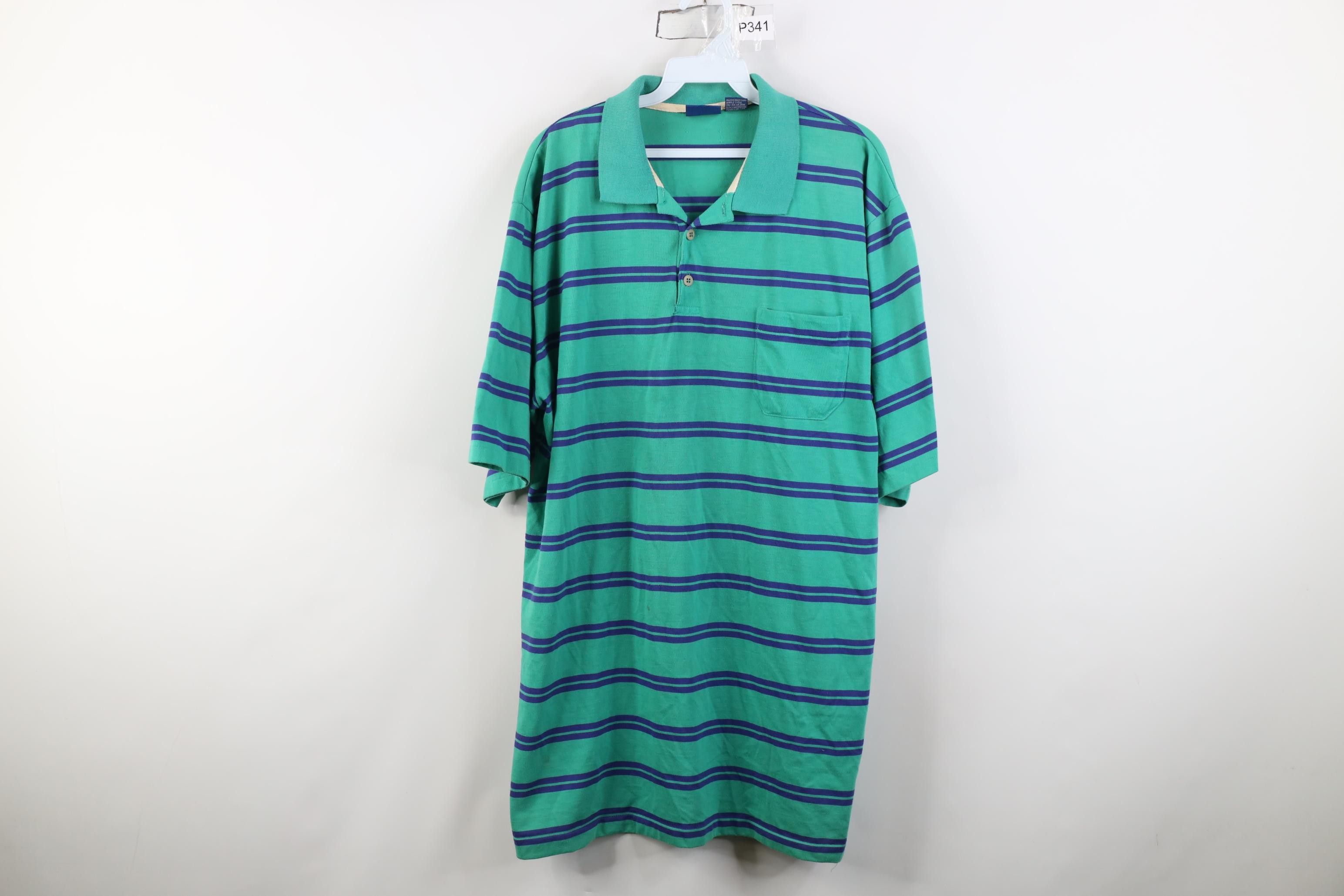 Vintage Vintage 90s Streetwear Block Knit Golf Polo Shirt Pocket Size US XL / EU 56 / 4 - 1 Thumbnail