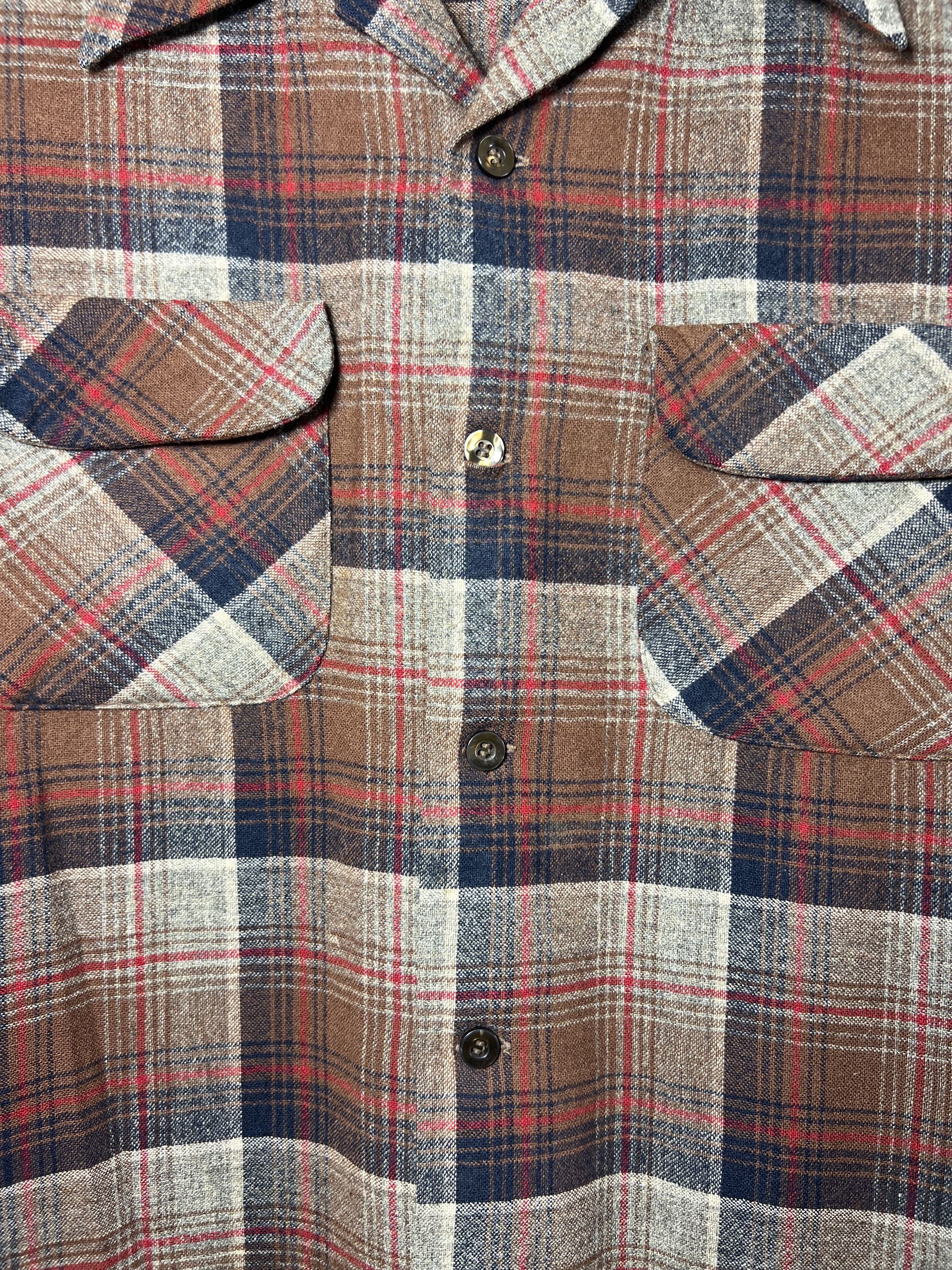 Pendleton × Vintage Vintage 1960's-1970's Pendleton Red Blue Brown Plaid Shirt Size US M / EU 48-50 / 2 - 2 Thumbnail