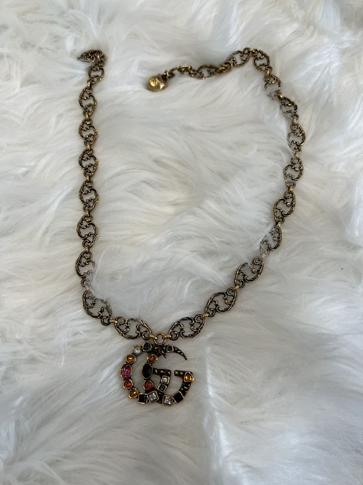 Gucci Double G Crystal Pendant Necklace – Baroque Chain