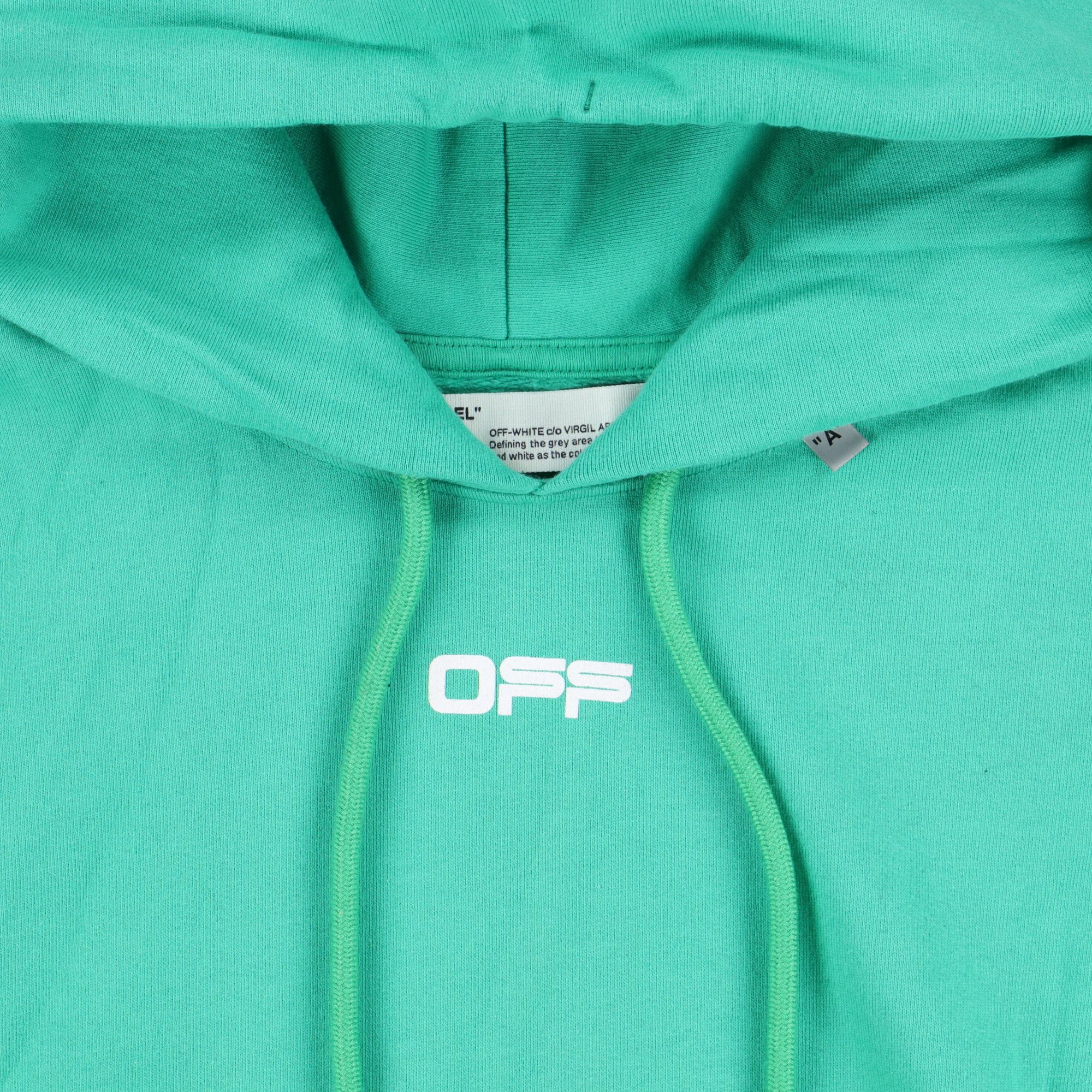 Off-White Green Caravaggio Diagonals Box Oversized Hoodie Size M / US 6-8 / IT 42-44 - 8 Thumbnail