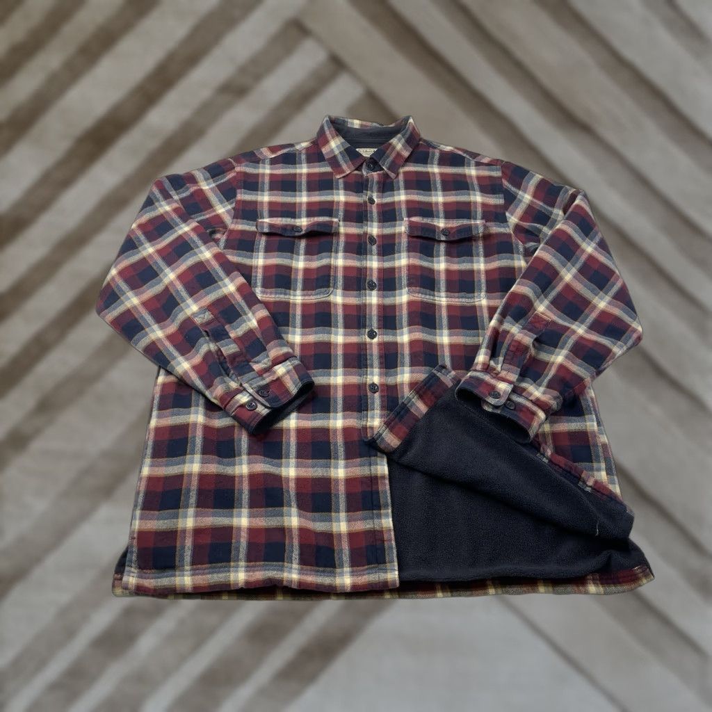 Vintage VINTAGE L.L. Bean Shirt Men Large Plaid Flannel Shacket Lined Pocket Button-Up Size US L / EU 52-54 / 3 - 1 Thumbnail