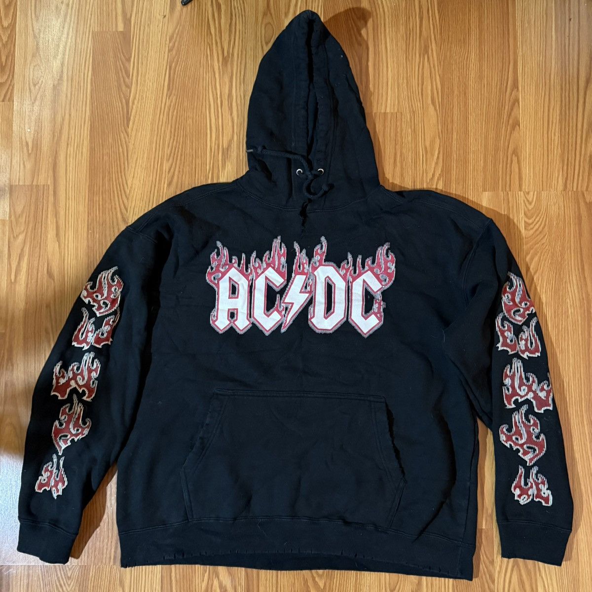 AC/DC AC/DC Y2K Flame Sleeve Print Hoodie Grunge Size US M / EU 48-50 / 2 - 1 Thumbnail