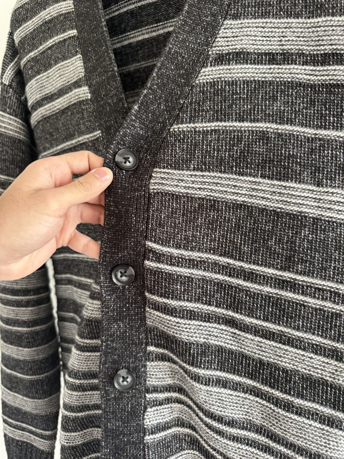 Retrofit Retrofit Brand Mfg. Striped Knit Cardigan Vintage Black Size US M / EU 48-50 / 2 - 7 Thumbnail