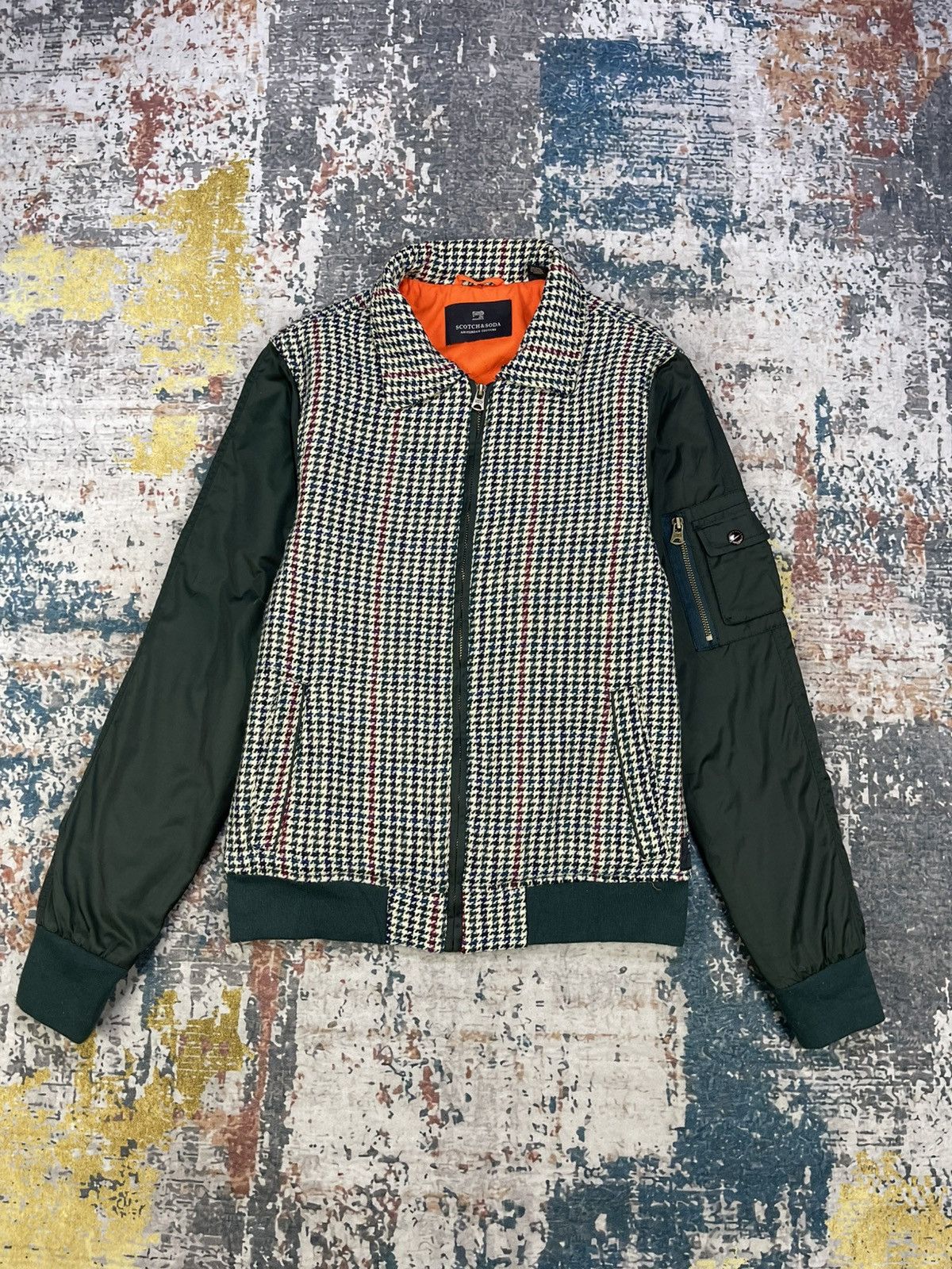 Scotch & Soda Scotch & Soda Houndstooth Boa Bomber Jacket Size US S / EU 44-46 / 1 - 3 Thumbnail