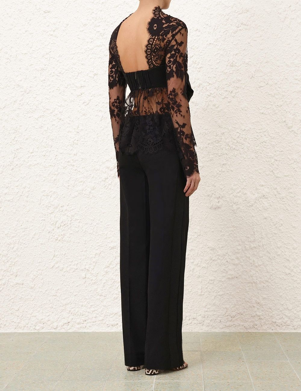 Zimmermann oc11z0725 Illustration Lace Top in Black Size XS / US 0-2 / IT 36-38 - 4 Thumbnail