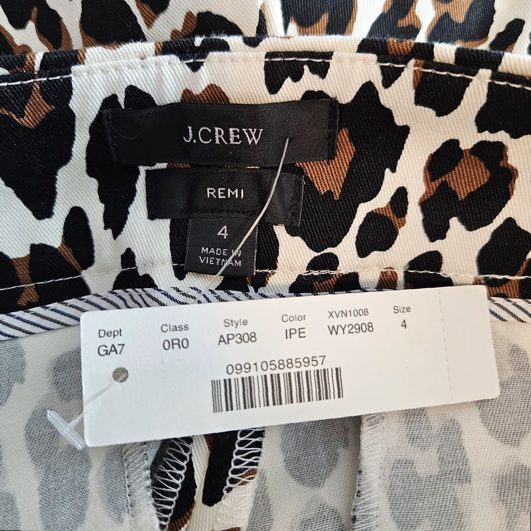 J.Crew J Crew Womens Pant Remi Leopard Sz 4 Black Brown Side Zip High Rise Size 27" / US 4 / IT 40 - 6 Thumbnail