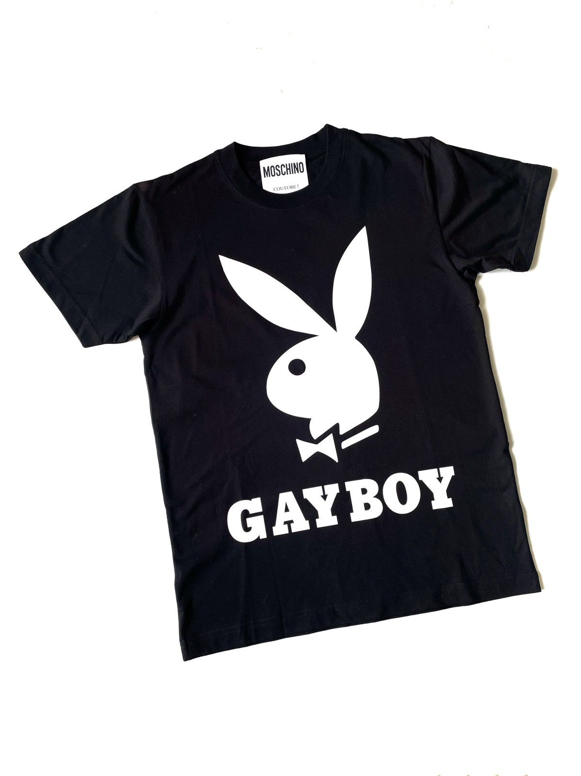 Moschino Moschino Couture Black Women Black Playboy T-Shirt Size S Size S / US 4 / IT 40 - 1 Thumbnail