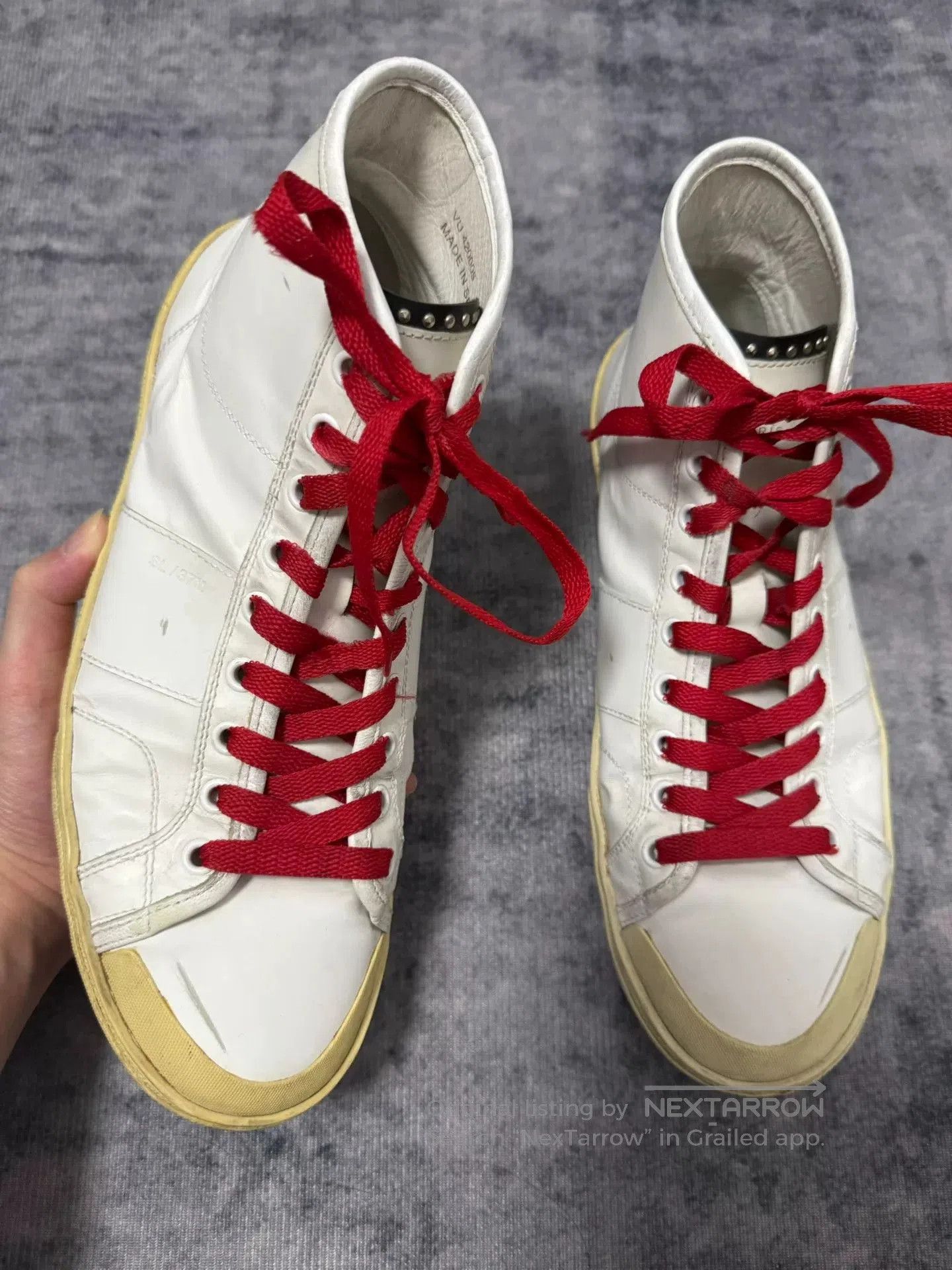 Saint Laurent Paris Saint Laurent High-Top Sneakers with Studs. Size US 8.5 / EU 41-42 - 1 Thumbnail