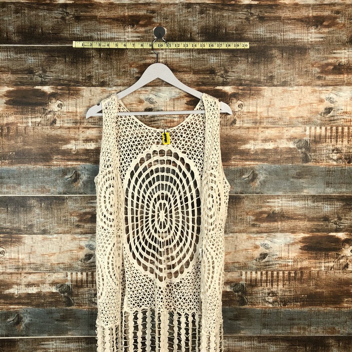 Homespun Knitwear Japan crochet meshnet Brown Brown Vest Knitwear #A1980 Size S / US 4 / IT 40 - 2 Thumbnail